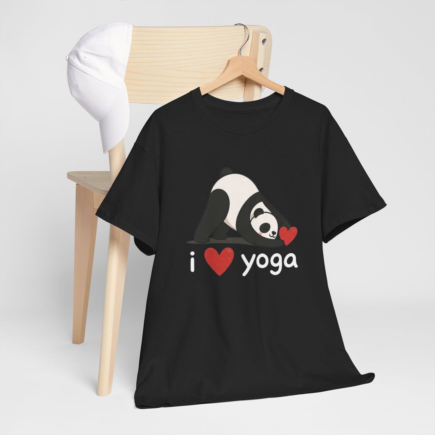 T-Shirt Yoga Panda Homme Femme – I Love Yoga – Tee Shirt Panda Kawaii Méditation Relaxation