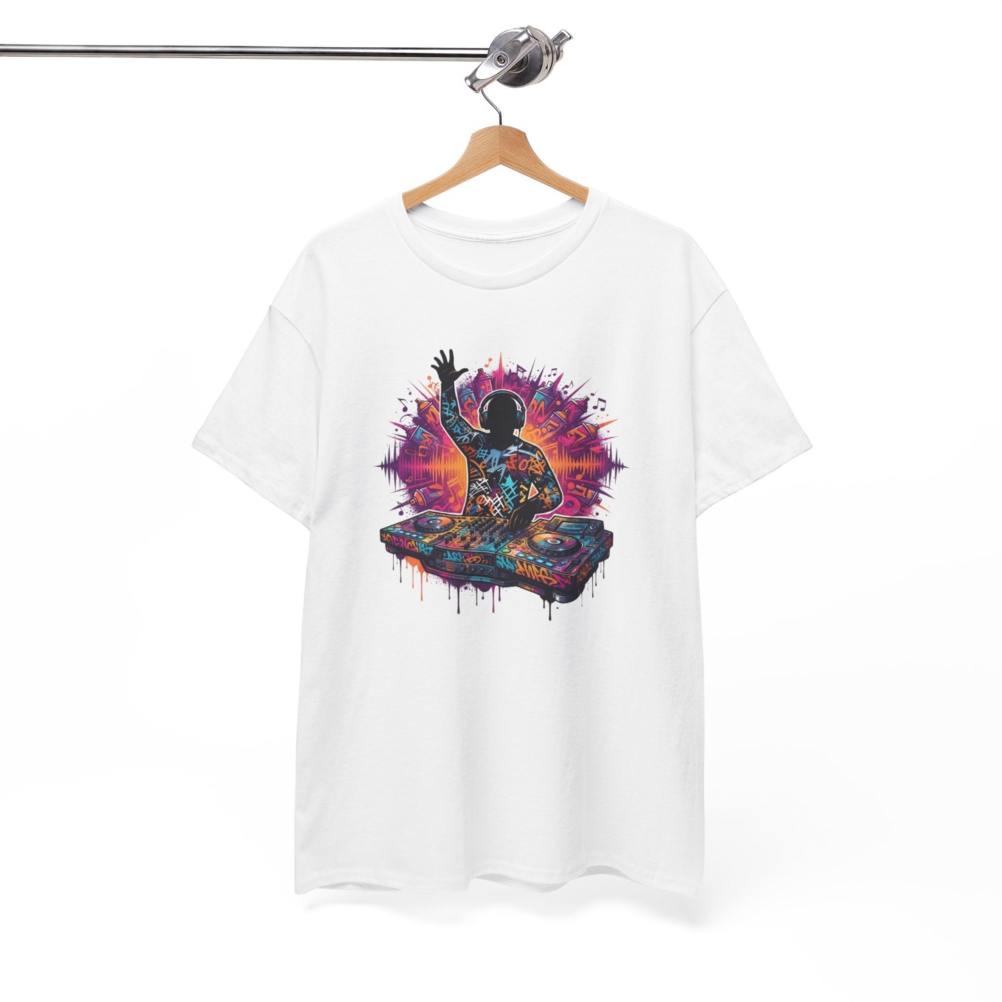 Tee-Shirt DJ Homme et Femme – Cadeau Disc Jockey Musique Électronique – Platine Mixage Casque Soirée Festival Idée Cadeau Originale
