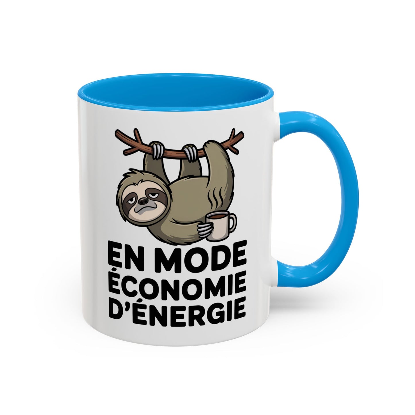 Mug Drôle En Mode Économie d’Énergie – Tasse Humoristique Paresseux Café – Cadeau Humour Bureau Fatigue 325ml