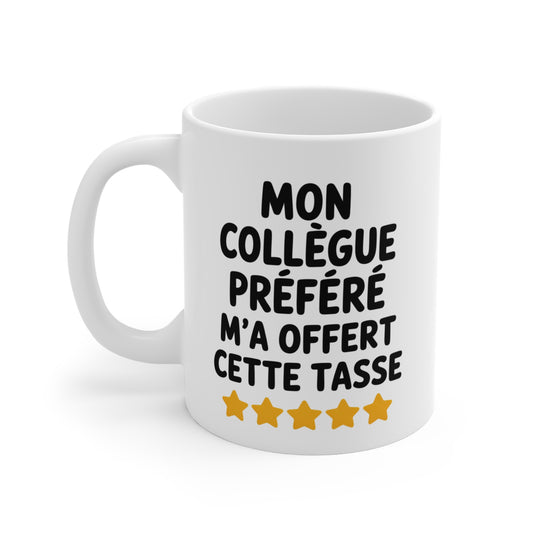 Tasse Céramique 325ml “Mon Collègue Préféré” – Mug Cadeau Humour Bureau Collègues – Micro-Ondes & Lave-Vaisselle