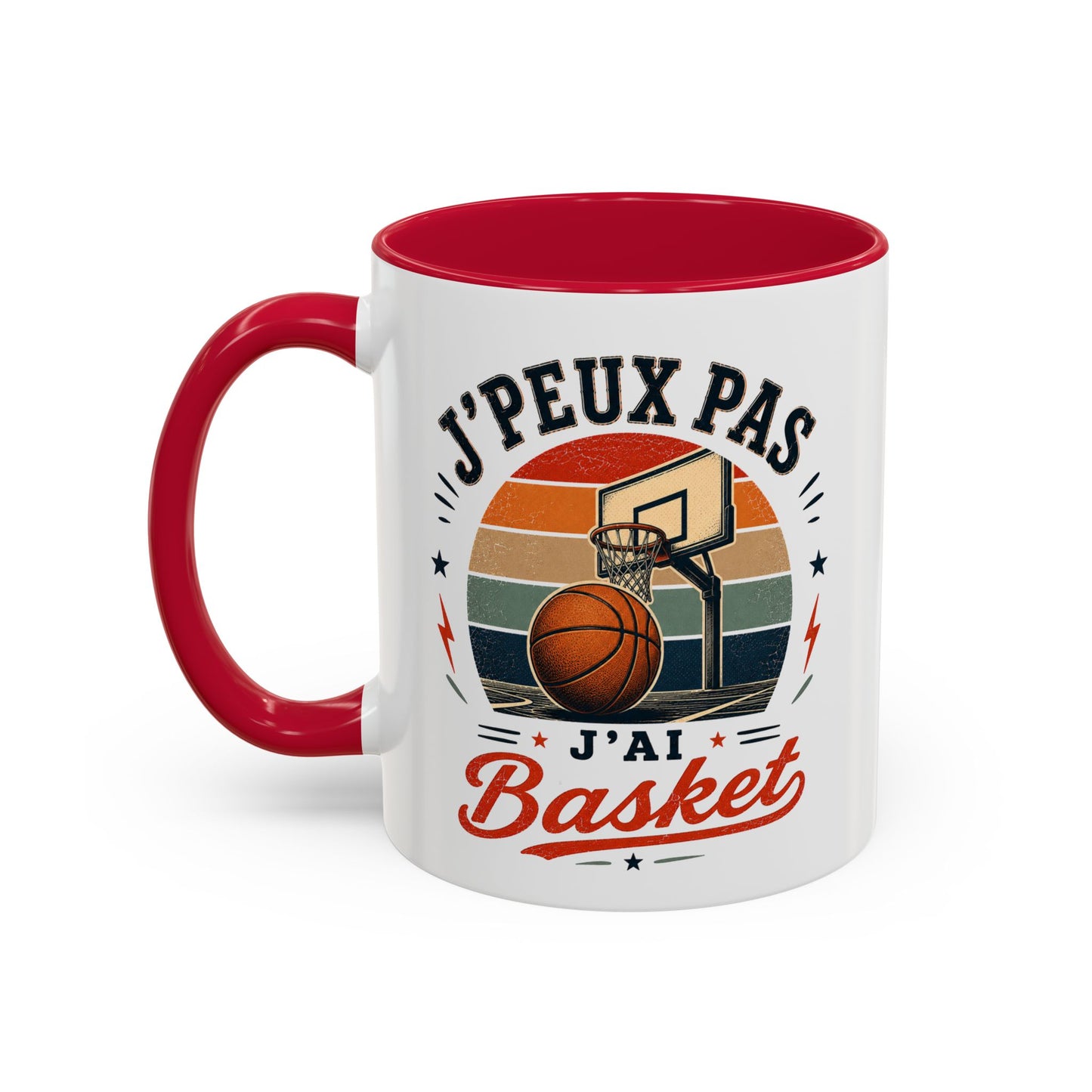 Tasse J’Peux Pas J’Ai Basket – Mug Basketball Vintage Humoristique – Cadeau Basketteur Homme Femme 325ml