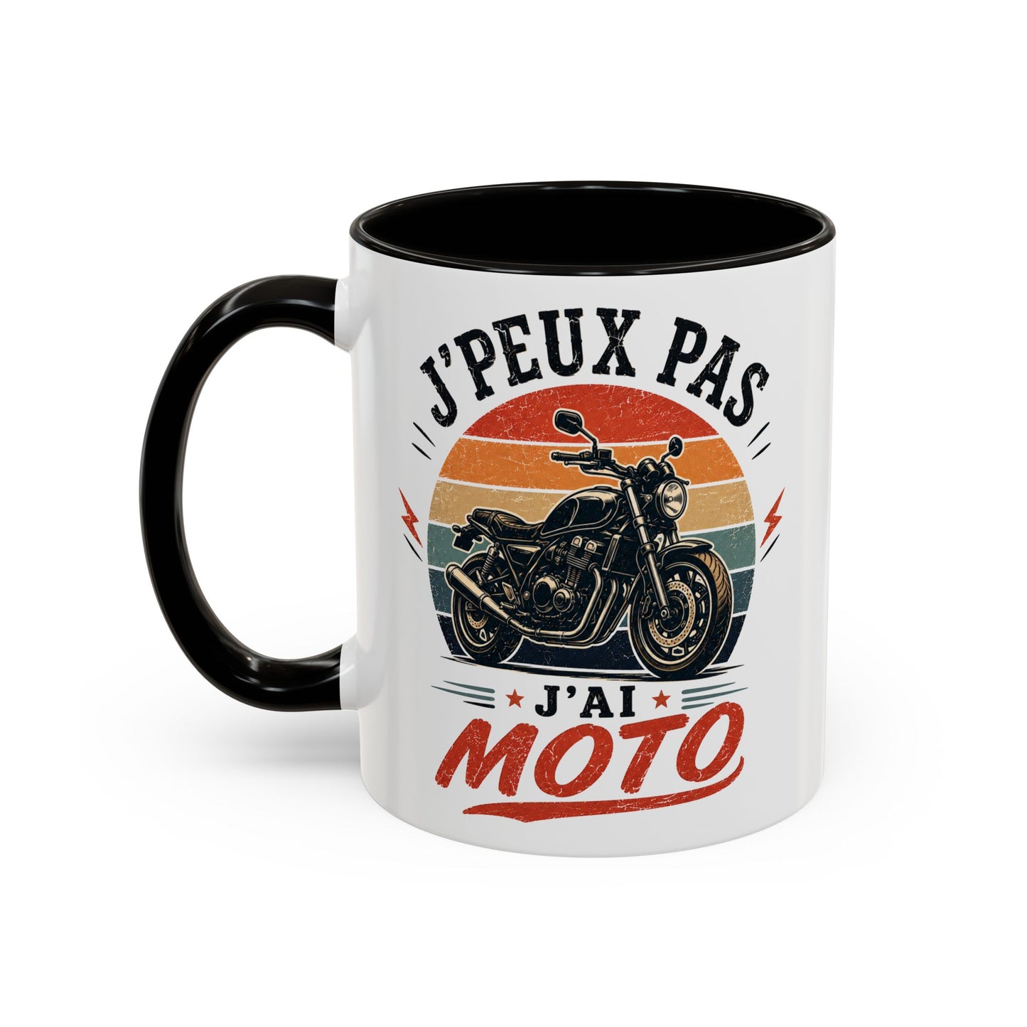 Tasse J’Peux Pas J’Ai Moto – Mug Motard Vintage Humoristique – Cadeau Passion Moto Homme Femme 325ml