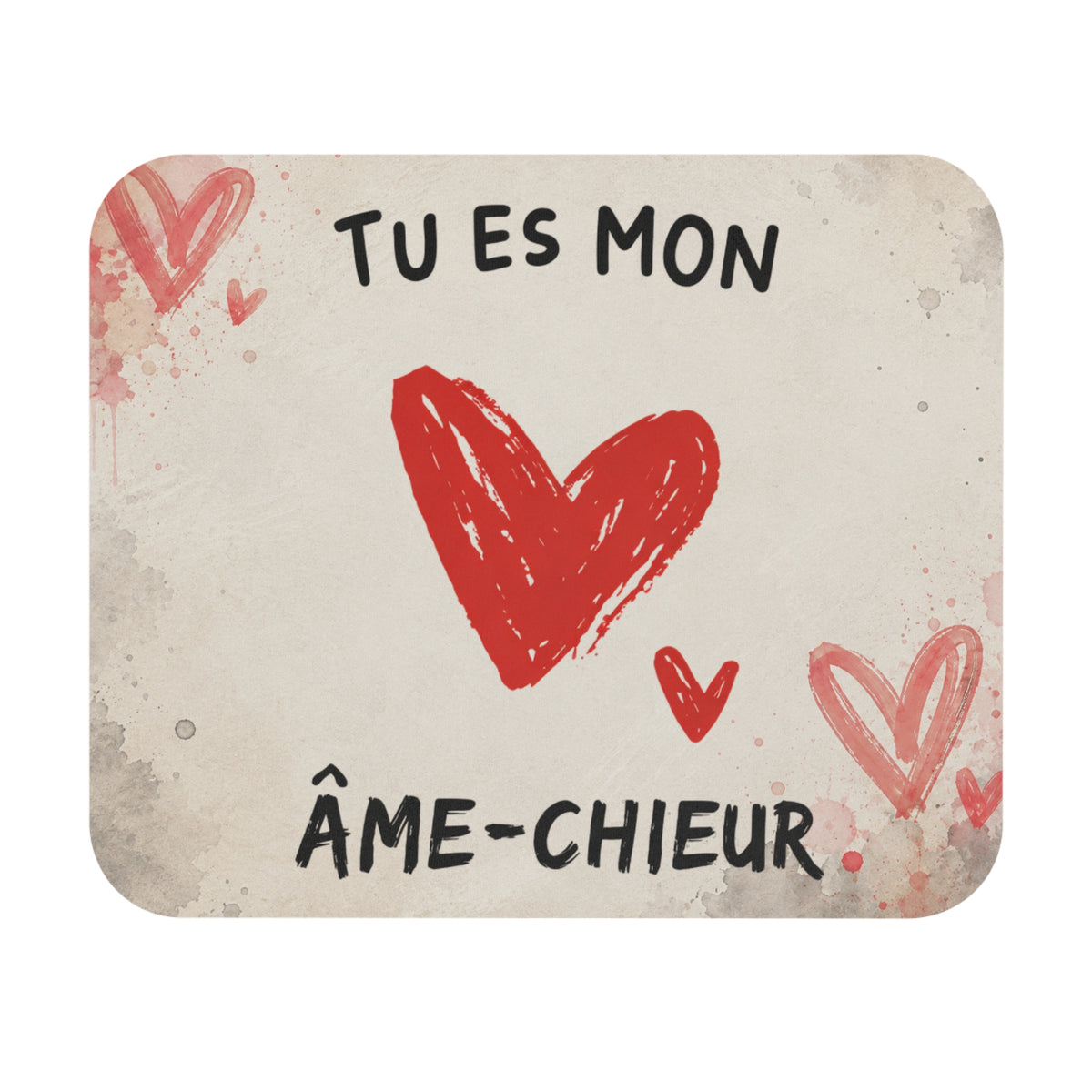 Tapis de Souris 22x18cm Tu Es Mon Âme-Chieur Humour Couple Cadeau Saint Valentin Homme et Femme Amour Bureau Gaming