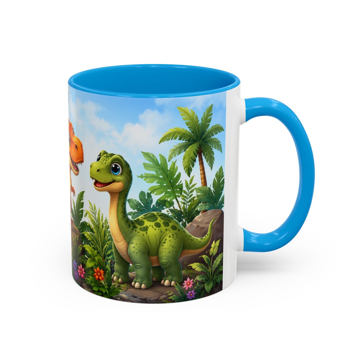 Tasse Dinosaures Mignons – Mug Dinosaure Kawaii Jungle Tropicale – Cadeau Enfant Garçon Fille 325ml