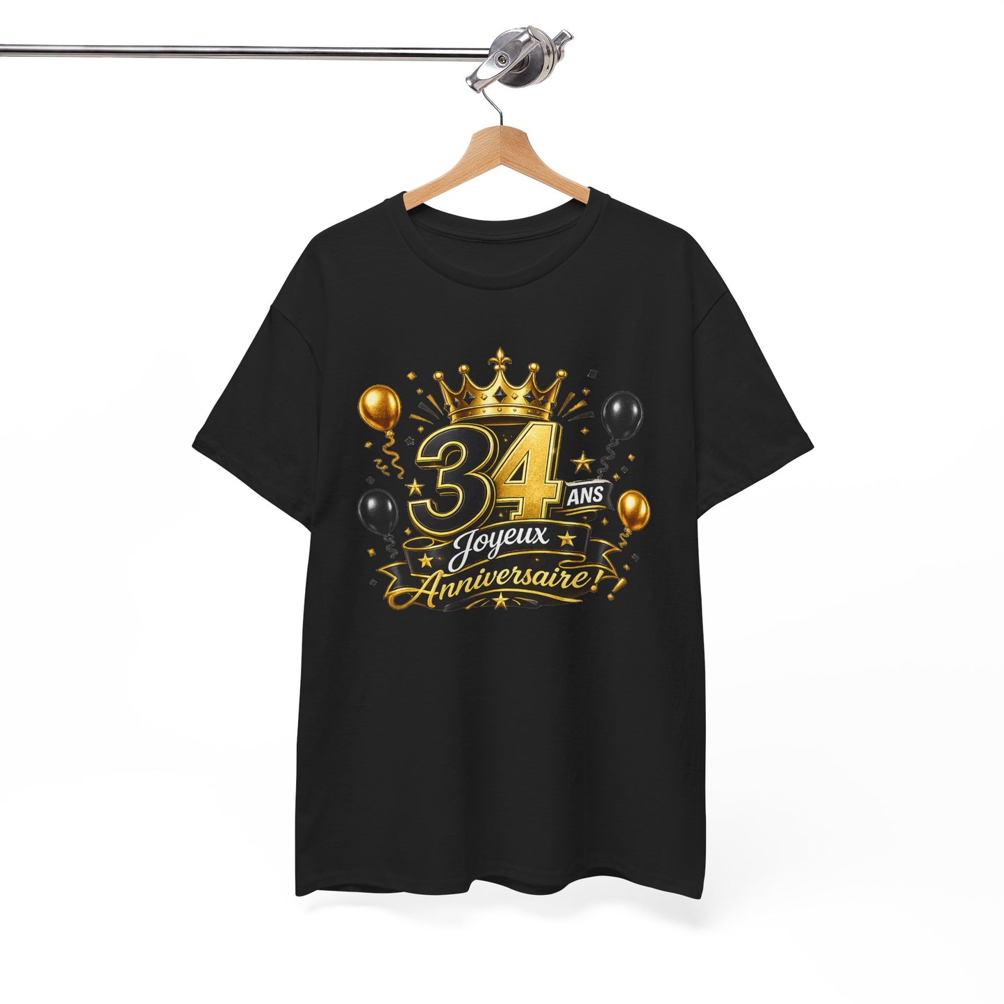 Tee Shirt Anniversaire 34 Ans Homme et Femme Joyeux Anniversaire Cadeau 34 Ans Idée Cadeau Adulte