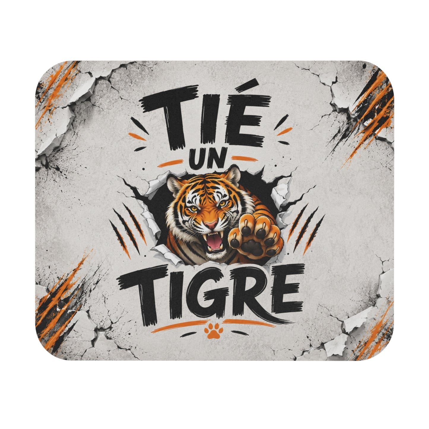 Tapis de Souris 22x18cm Tié Un Tigre Humour Marseillais Tigre Rugissant Cadeau Homme Femme Bureau Gaming Décoration Originale