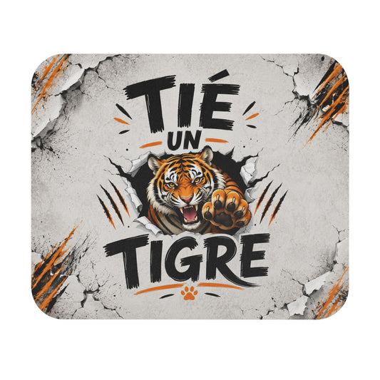Tapis de Souris 22x18cm Tié Un Tigre Humour Marseillais Tigre Rugissant Cadeau Homme Femme Bureau Gaming Décoration Originale