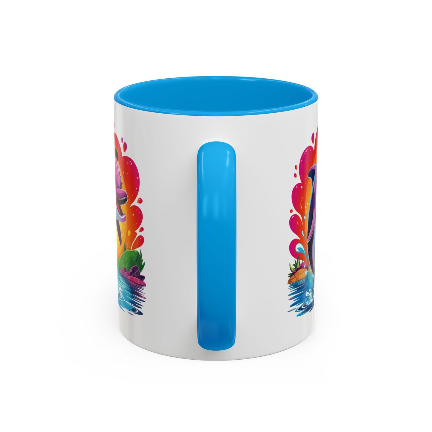 Mug Dauphin Mignon – Tasse Design Océan avec Arc-en-ciel et Soleil – Cadeau Original 325ml