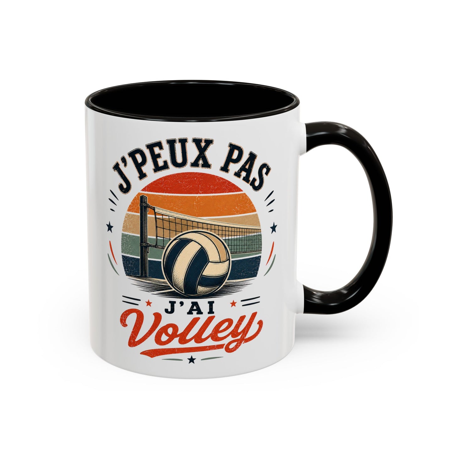 Tasse J’Peux Pas J’Ai Volley – Mug Volley Vintage Humoristique – Cadeau Joueur Homme Femme 325ml