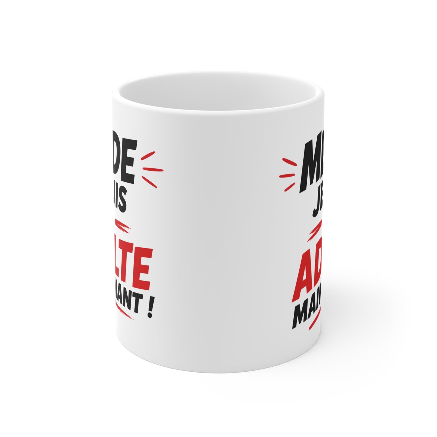 Tasse Merde Je Suis Un Adulte Maintenant – Mug Humour Adulte 18 ans – Cadeau Drôle Homme Femme 325ml