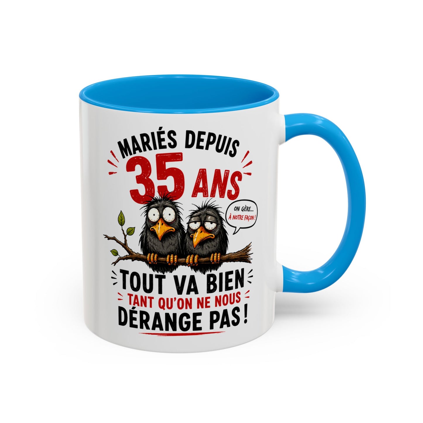 Tasse Mariés Depuis 35 Ans – Mug Humour Anniversaire de Mariage Homme Femme – Cadeau Couple 35 Ans de Mariage 325 ml