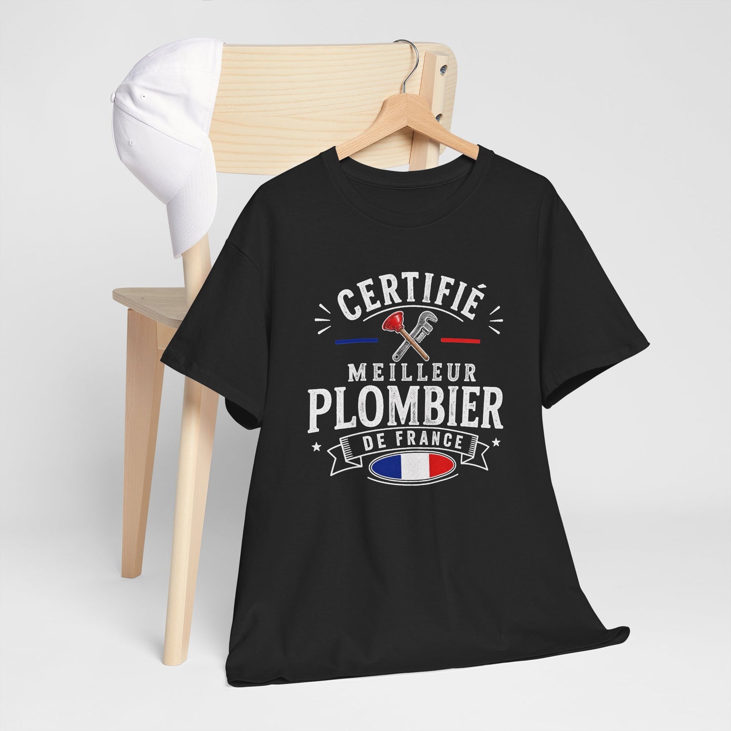Tee Shirt Plombier Homme et Femme – Certifié Meilleur Plombier de France – T-Shirt Métier Cadeau Original