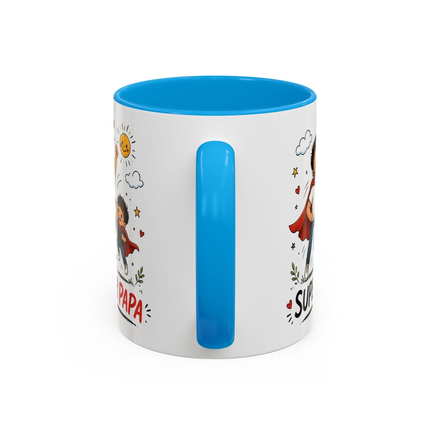 Tasse Super Papa Héros – Mug Père Fils Super Héros – Cadeau Papa Fête Des Pères Anniversaire 325ml