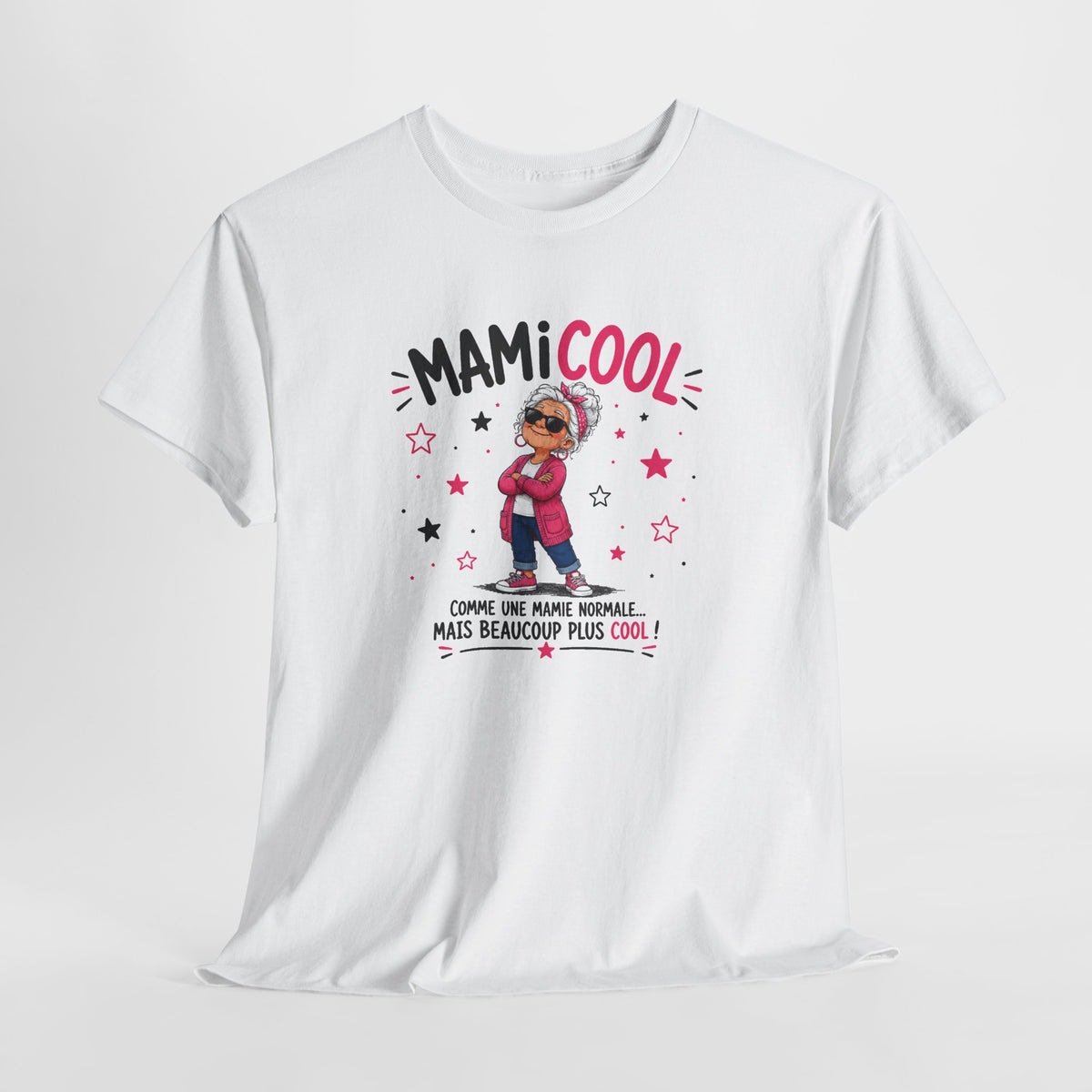 Tee Shirt Mamie Femme – MamiCool Comme une Mamie Normale Mais Beaucoup Plus Cool – T-Shirt Humour Grand-Mère Cadeau Original