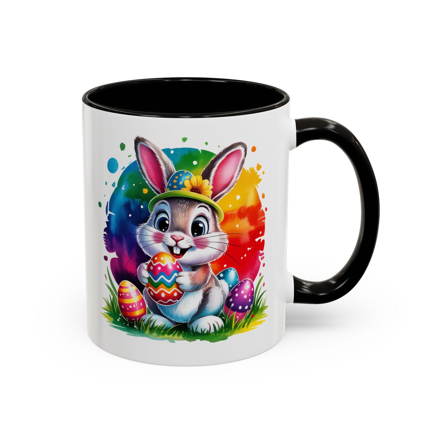 Mug Lapin de Pâques – Tasse Œufs Colorés Kawaii – Cadeau Printemps et Pâques – Céramique 325ml