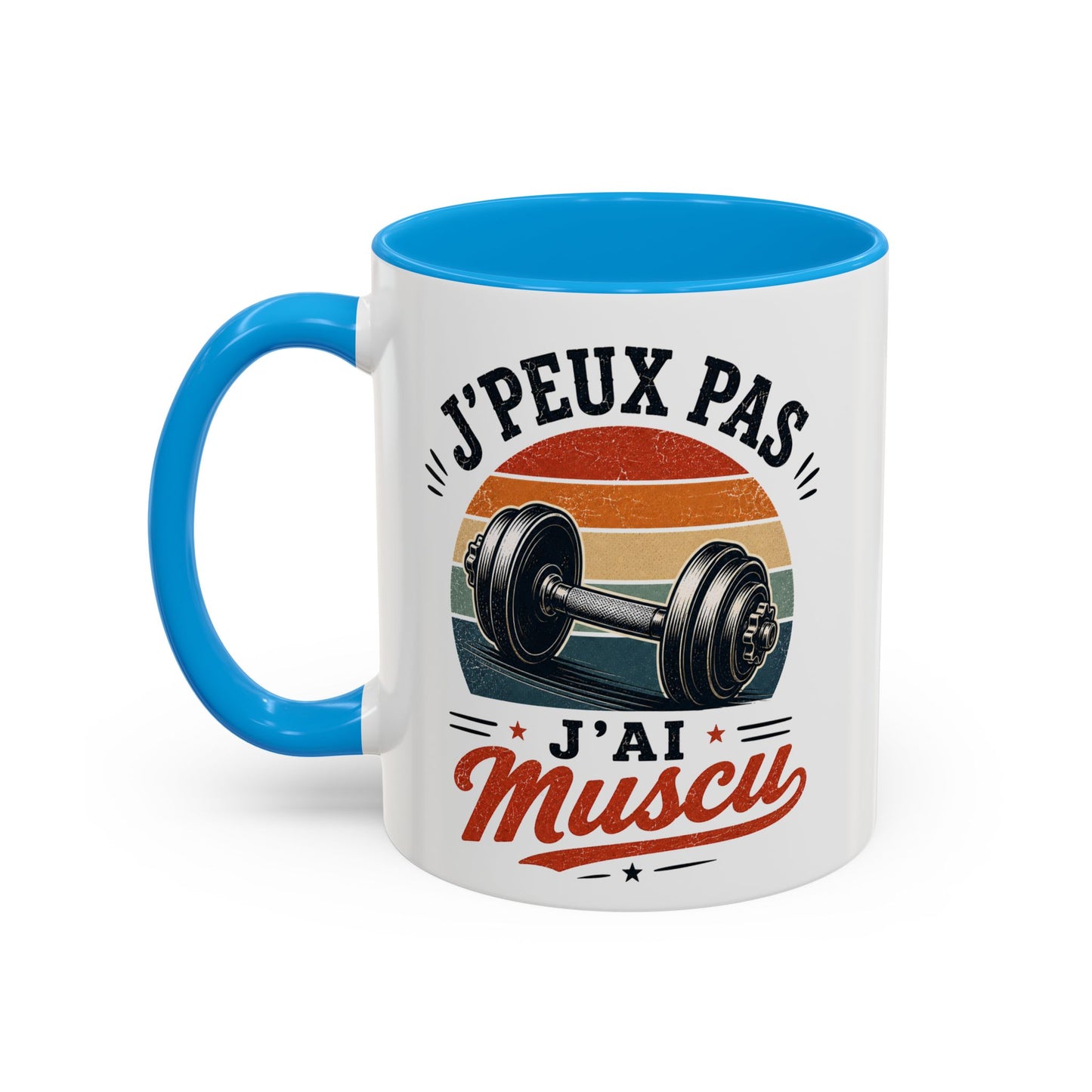 Tasse J’Peux Pas J’Ai Muscu – Mug Fitness Vintage Humoristique – Cadeau Musculation Homme Femme 325ml