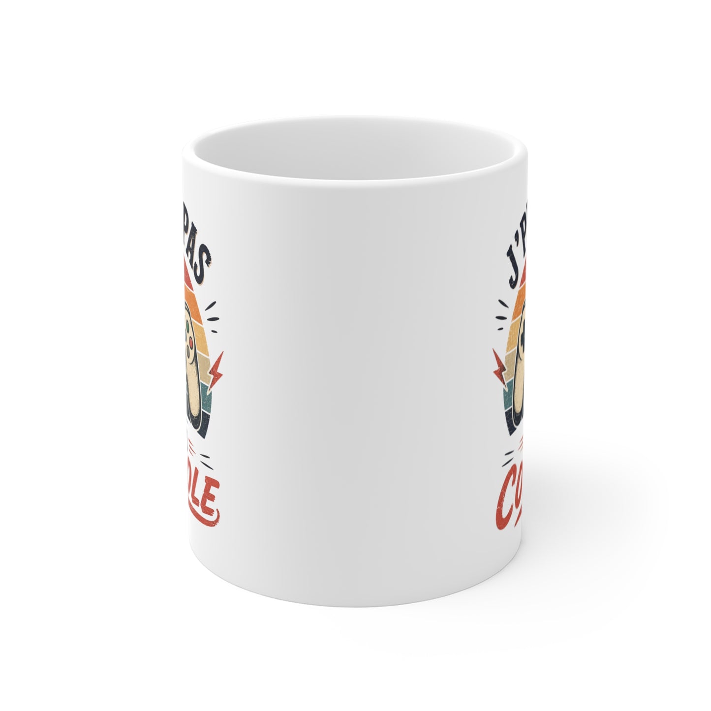 Tasse J’Peux Pas J’Ai Console – Mug Humour Gamer Vintage – Cadeau Jeux Vidéo Homme Femme 325ml