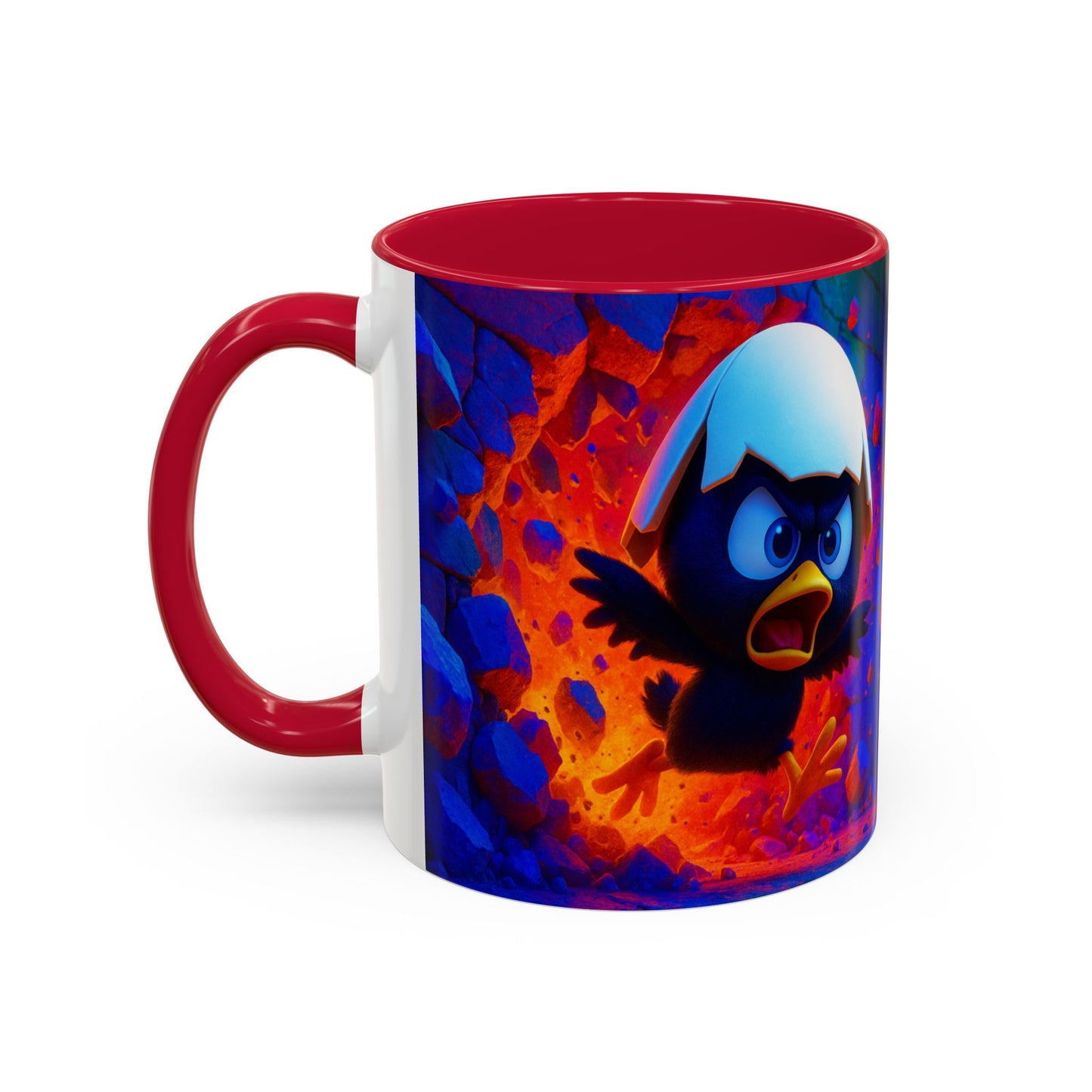 Mug Poussin Noir Cartoon Calimero – Tasse Oiseau Mignon Coquille d’Œuf Humour Dessin Animé 325ml