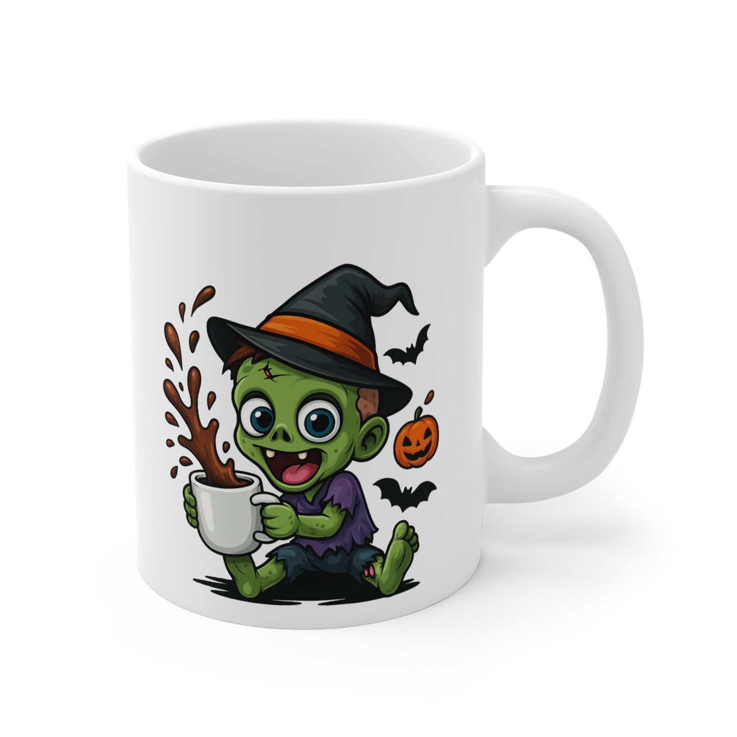Mug Céramique Zombie Enfant Sorcier Halloween – Tasse Citrouilles Mignonne 325ml – Cadeau Original Café