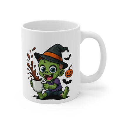 Mug Céramique Zombie Enfant Sorcier Halloween – Tasse Citrouilles Mignonne 325ml – Cadeau Original Café
