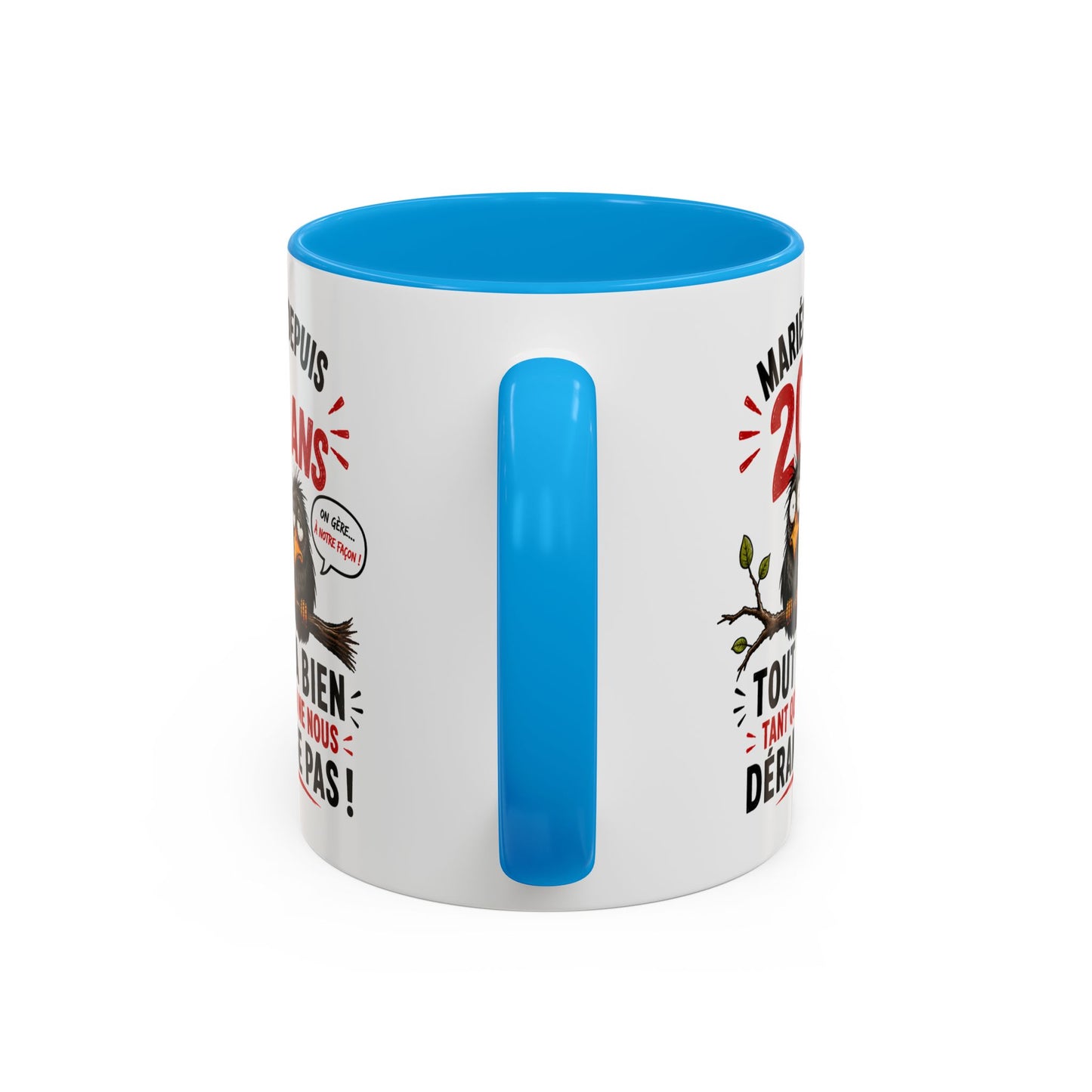 Tasse Mariés Depuis 20 Ans – Mug Humour Anniversaire de Mariage Homme Femme – Cadeau Couple 20 Ans de Mariage 325 ml