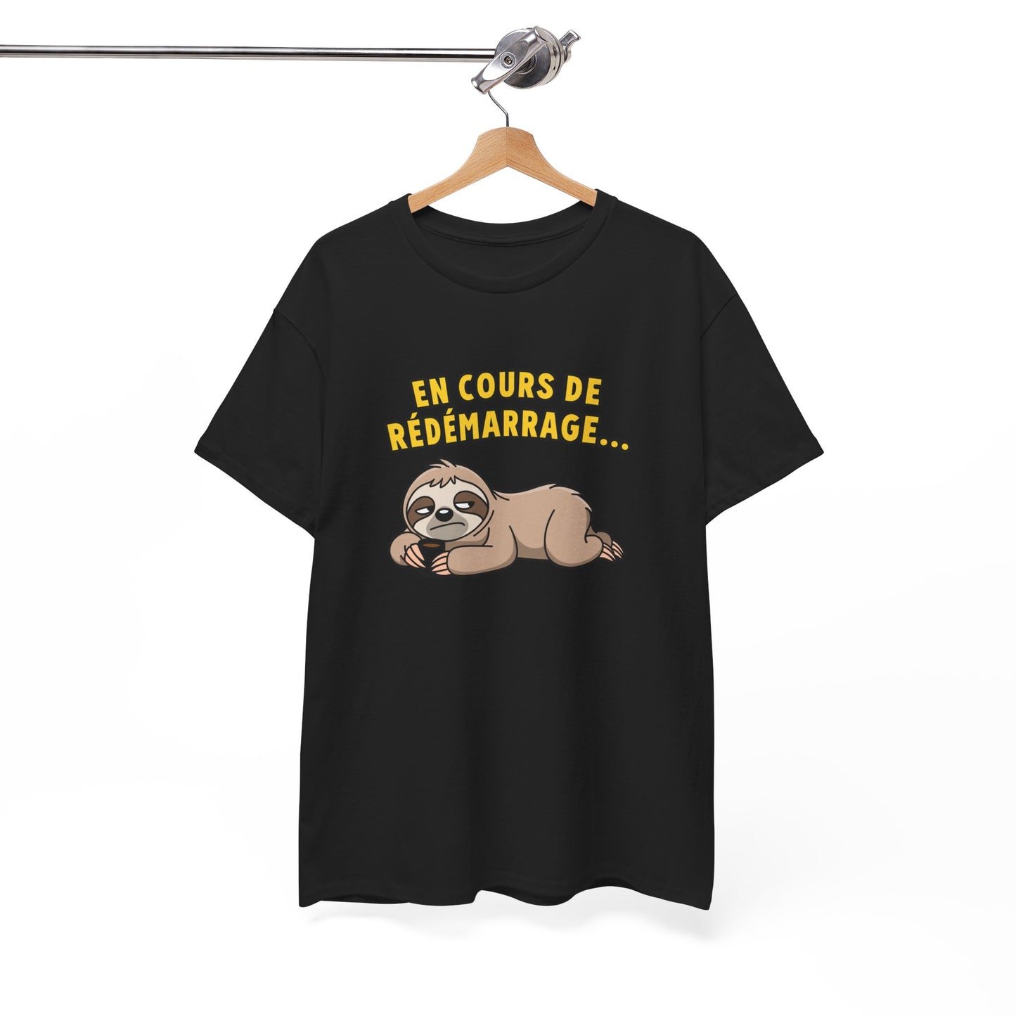 T-Shirt Humour Paresseux En Cours de Redémarrage – Tee Shirt Drôle Adulte Fatigue Café Travail Bureau Citation Fun Cadeau Collègue Homme Femme