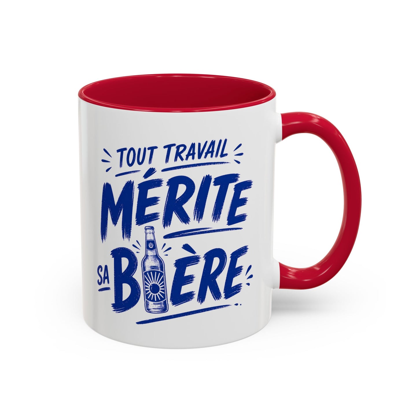 Mug Humour Homme Bière – Tasse “Tout Travail Mérite sa Bière” – Cadeau Original Collègue Travail Bière 325ml