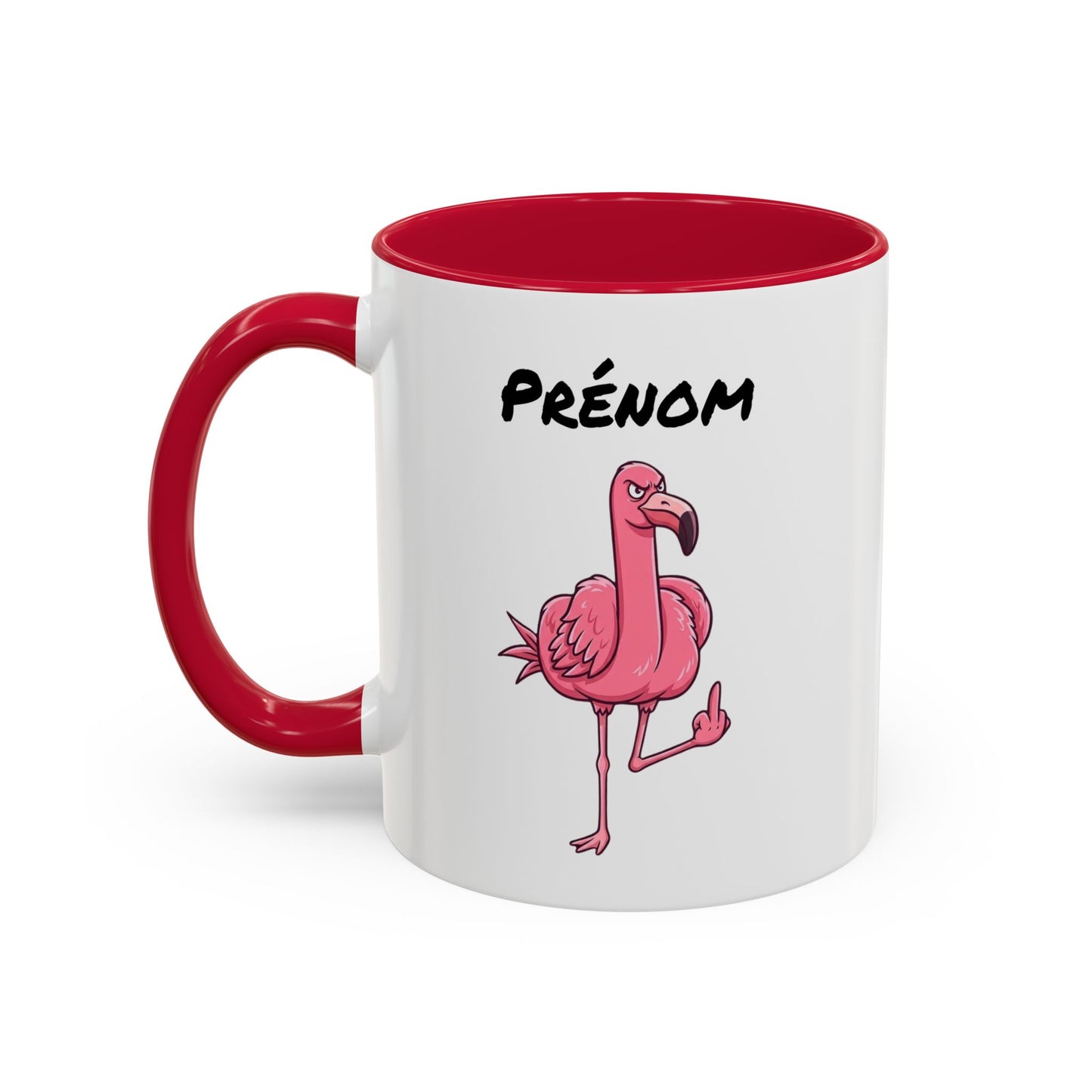 Tasse Flamant Rose Personnalisable avec Prénom – Mug Humoristique Flamant Original – Cadeau Fun Adulte – Céramique 325ml