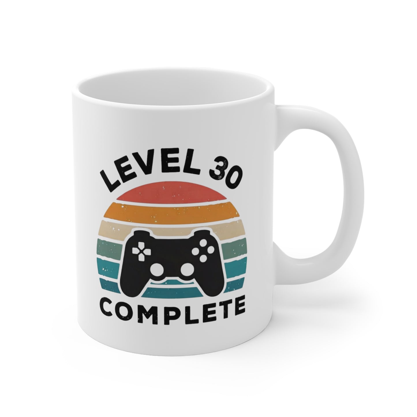 Tasse Level 30 Complète – Mug Gamer 30 Ans Homme Femme – Cadeau Anniversaire Jeux Vidéo Gaming Vintage 325 ml