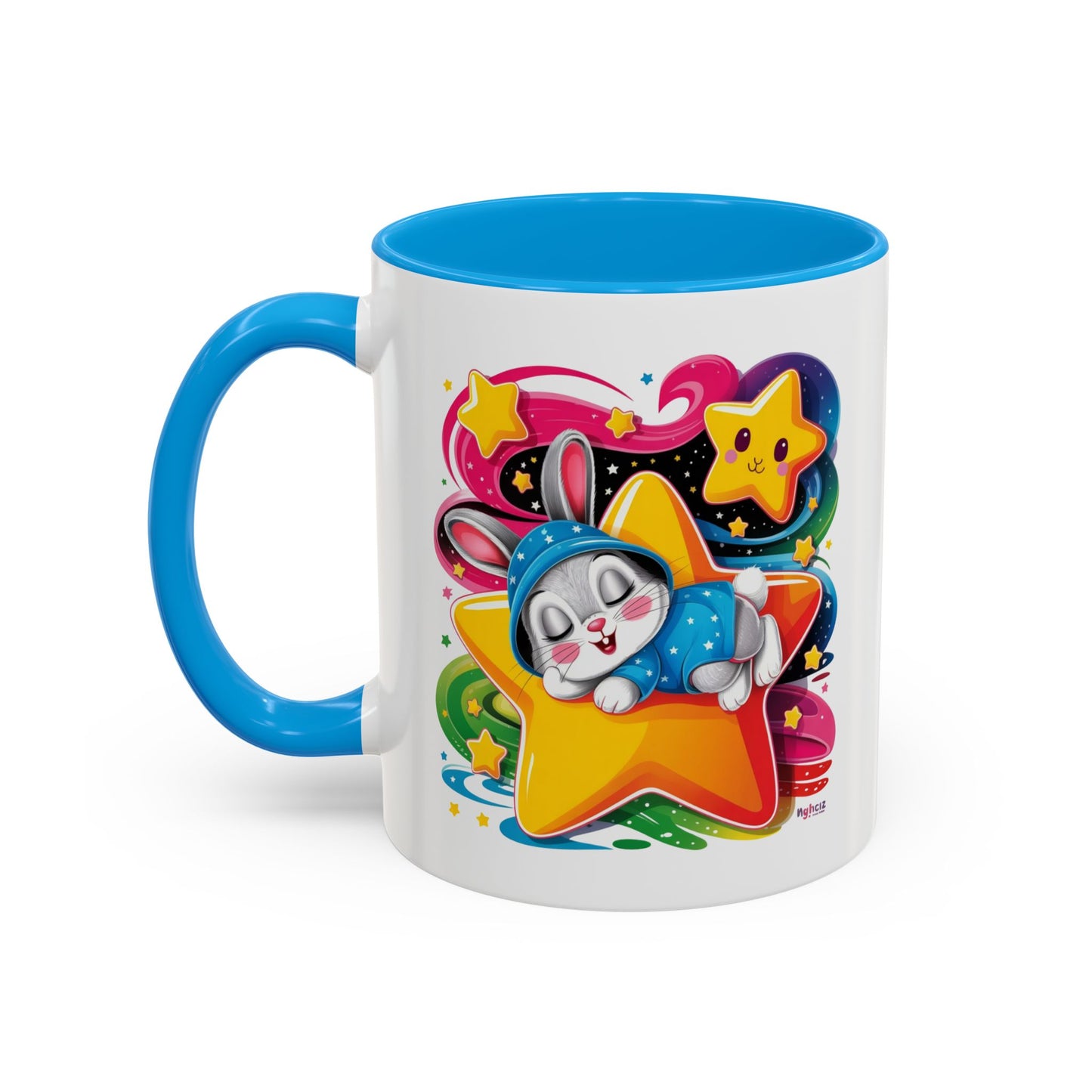 Mug Lapin Kawaii Dormeur avec Étoiles – Tasse Mignonne Univers Fantaisie – Cadeau Relaxation et Nuit 325ml