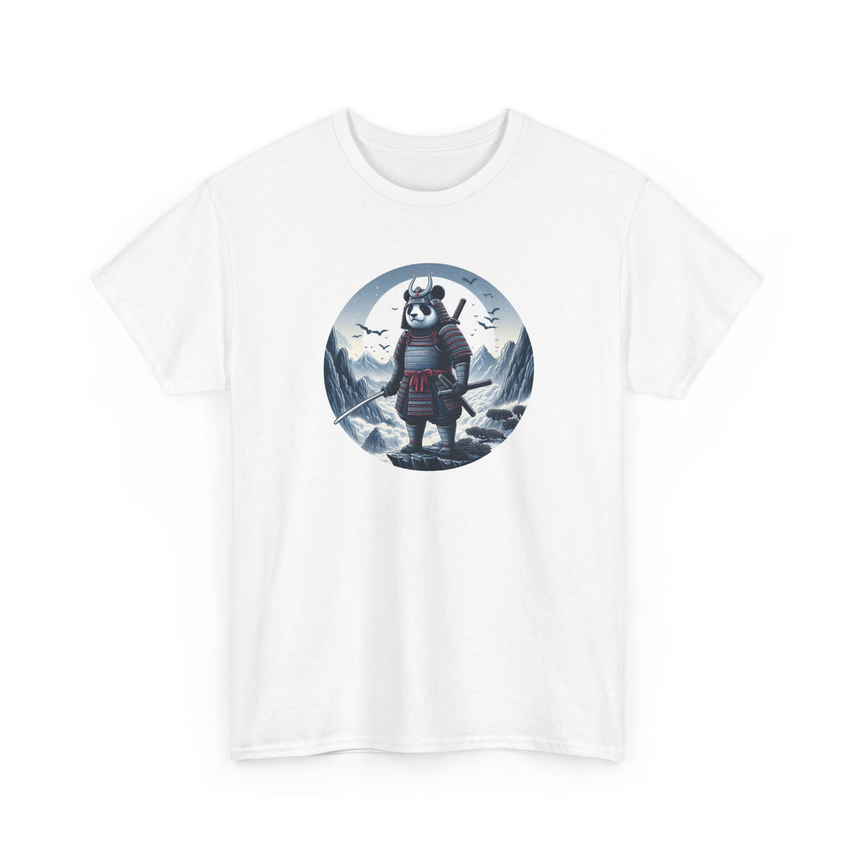Tee Shirt Panda Samouraï Homme Femme – T-Shirt Guerrier Japonais Panda – Armure Katana Montagne – Idée Cadeau Originale