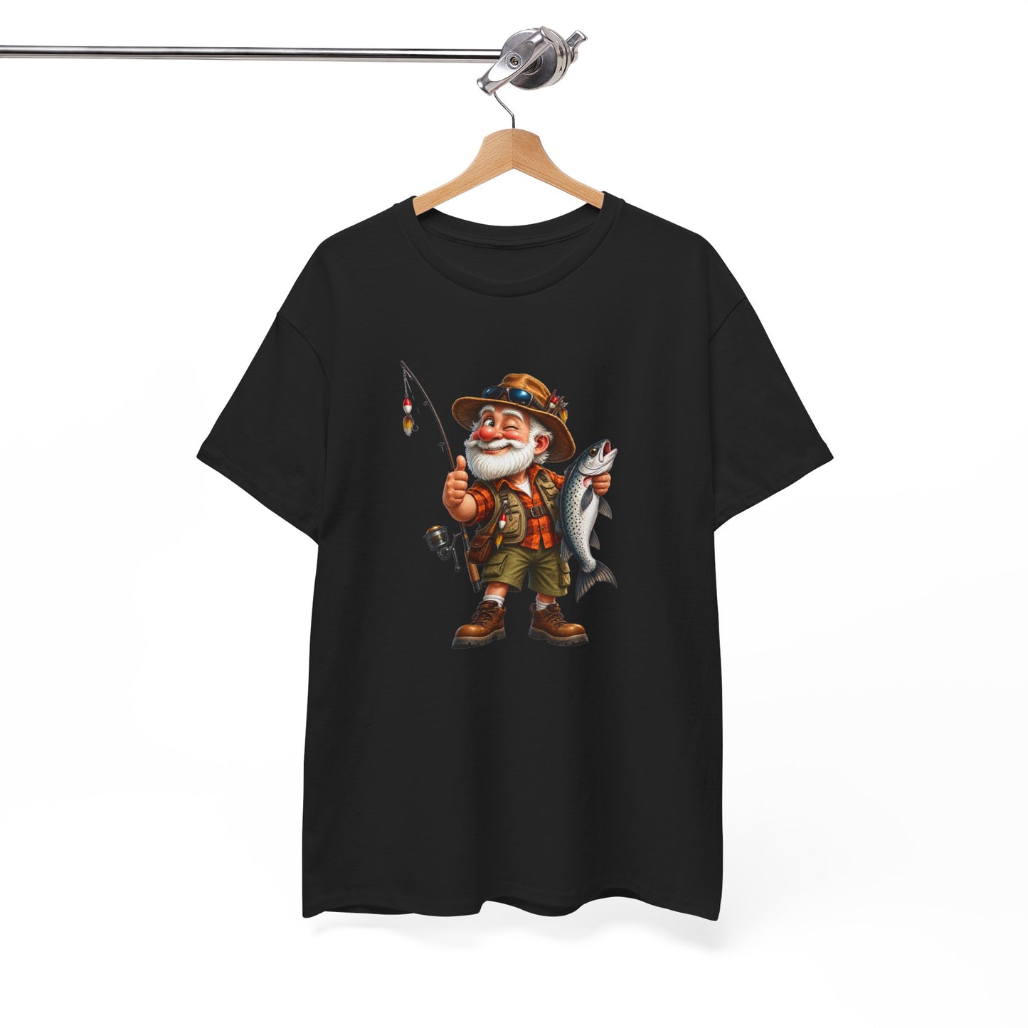 Tee Shirt Pêche Homme – Pêcheur avec Poisson – T-Shirt Passion Pêche Cadeau Homme