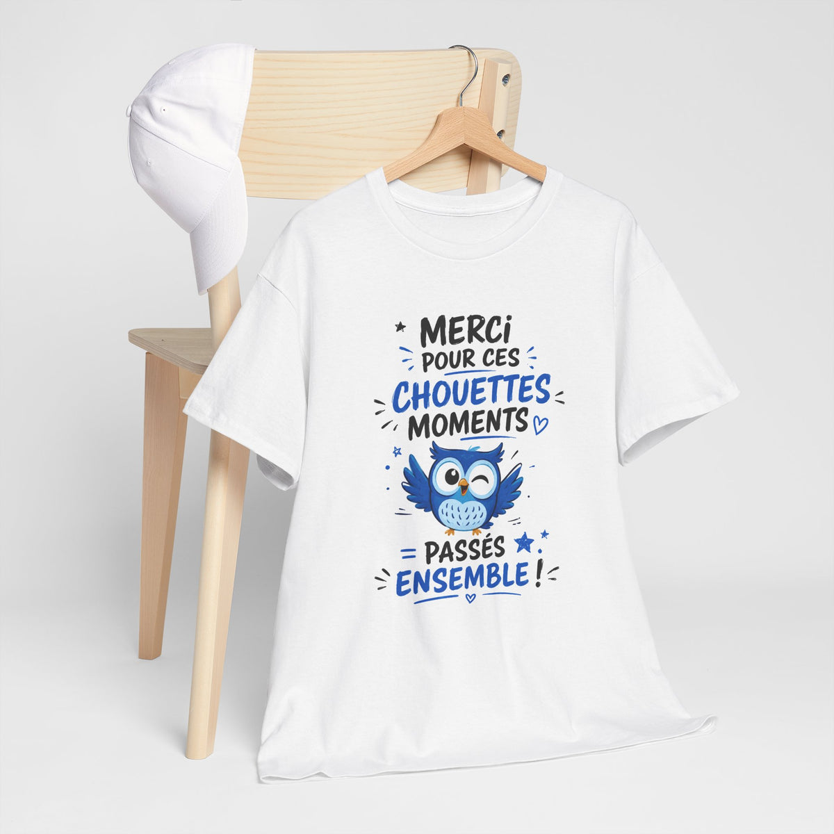 Tee Shirt Merci pour ces Chouettes Moments – Cadeau Souvenir Homme et Femme – T-Shirt Chouette