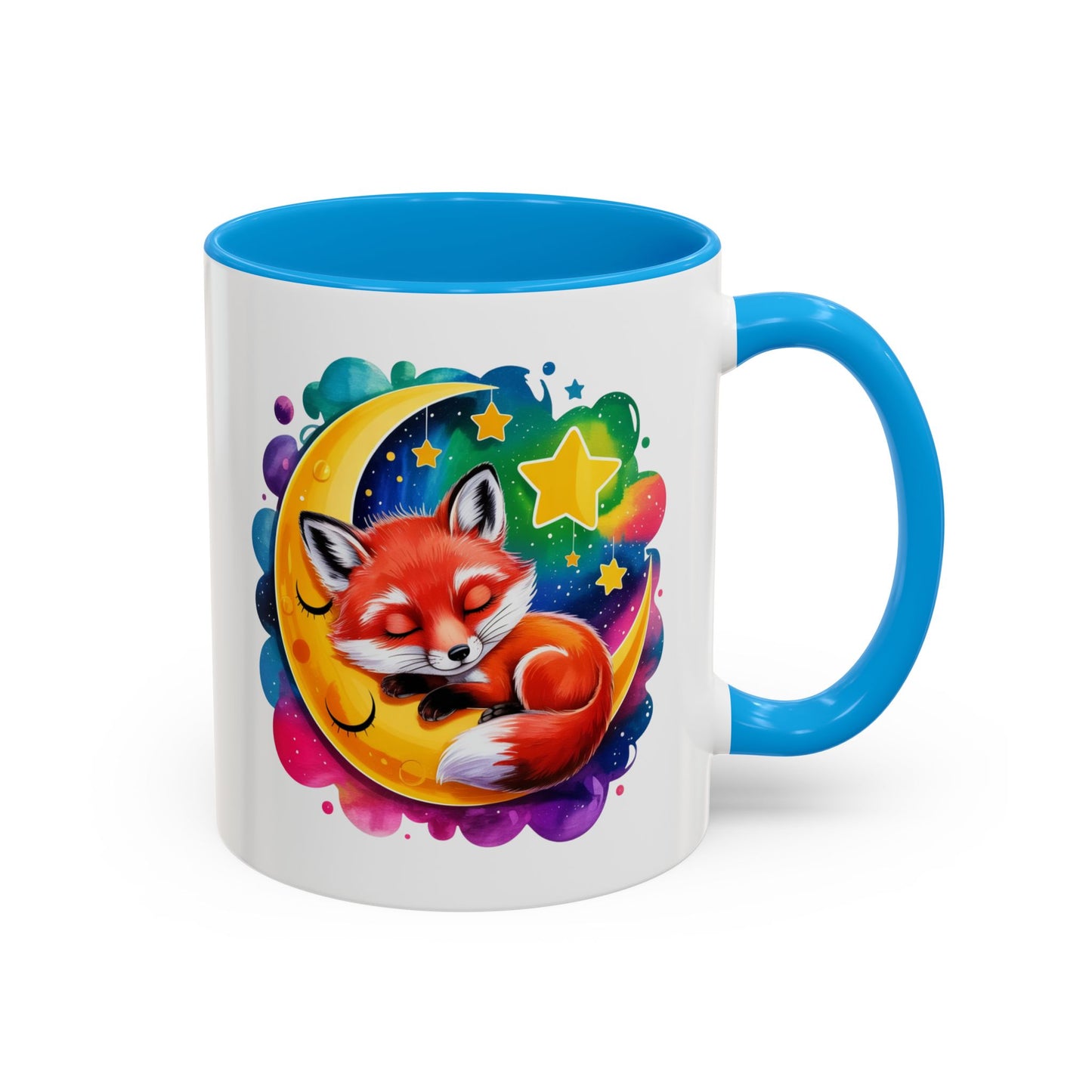 Mug Renard sur la Lune – Tasse Nuit Étoilée Kawaii – Cadeau Mignon et Relaxant – Céramique 325ml