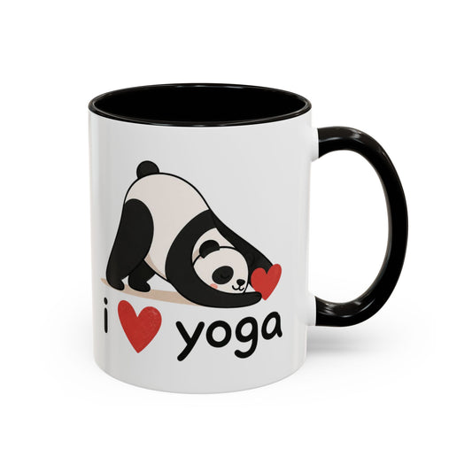 Mug Yoga Panda – I Love Yoga – Tasse Humoristique Zen Kawaii – Cadeau Original Méditation Relaxation Bien Être Céramique 325ml