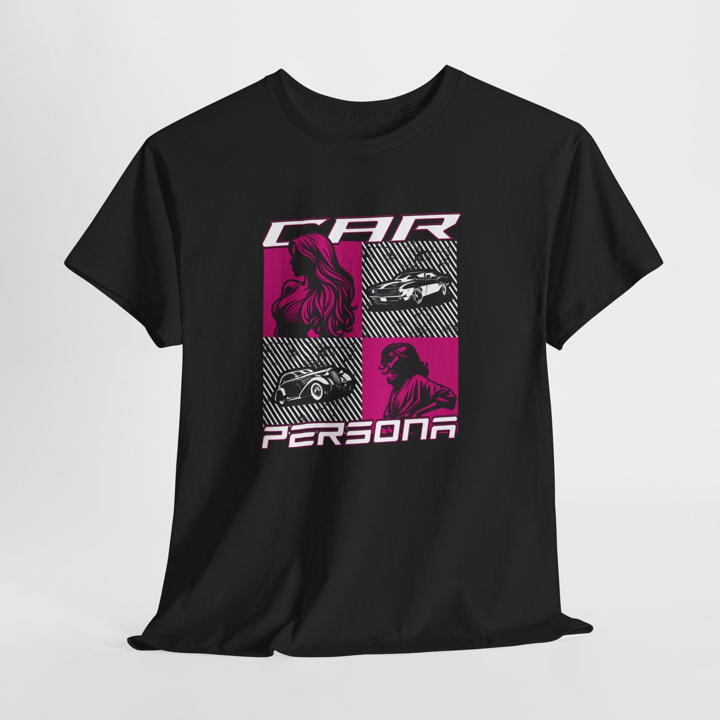 T-Shirt Femme Car Persona – Tee Shirt Voiture Vintage & Femme Style – Design Auto Chic Noir Blanc Gris Cadeau