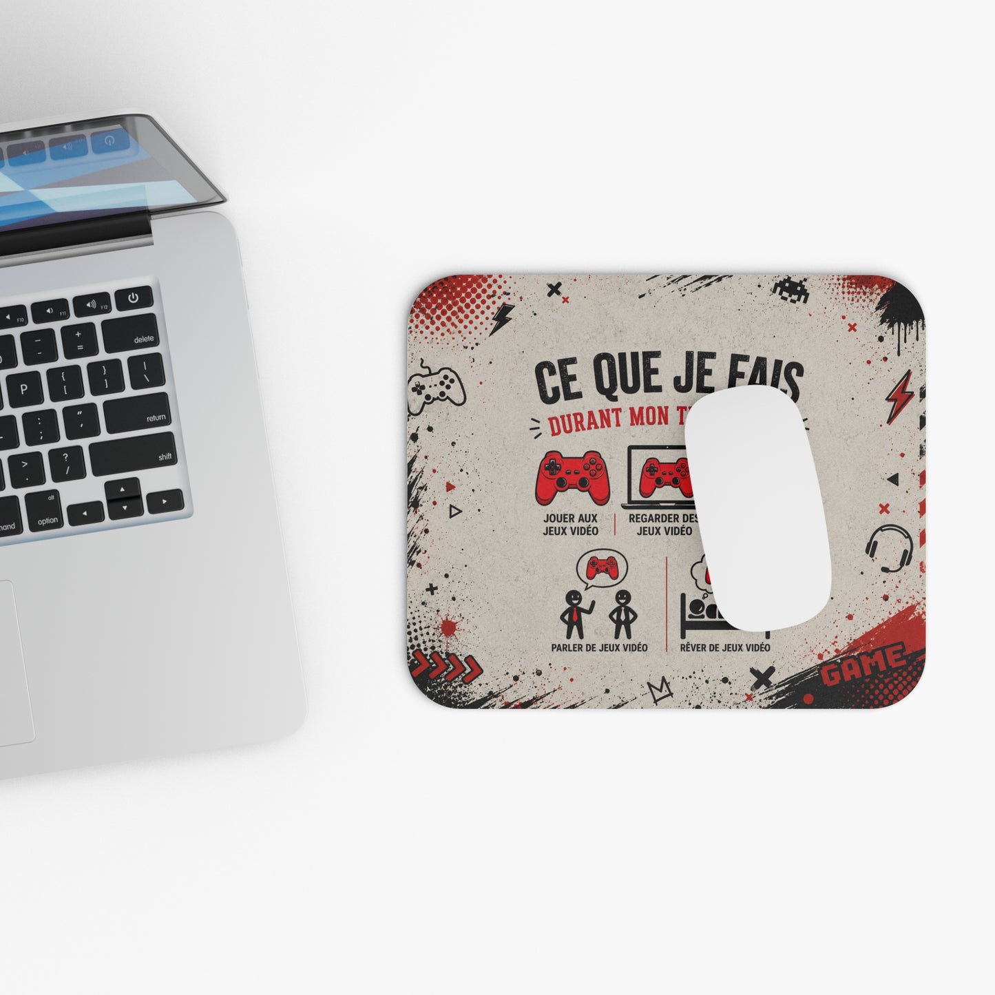Tapis de Souris 22x18cm Gamer Humour Ce Que Je Fais Durant Mon Temps Libre Cadeau Joueur Jeux Vidéo Gaming Console PC