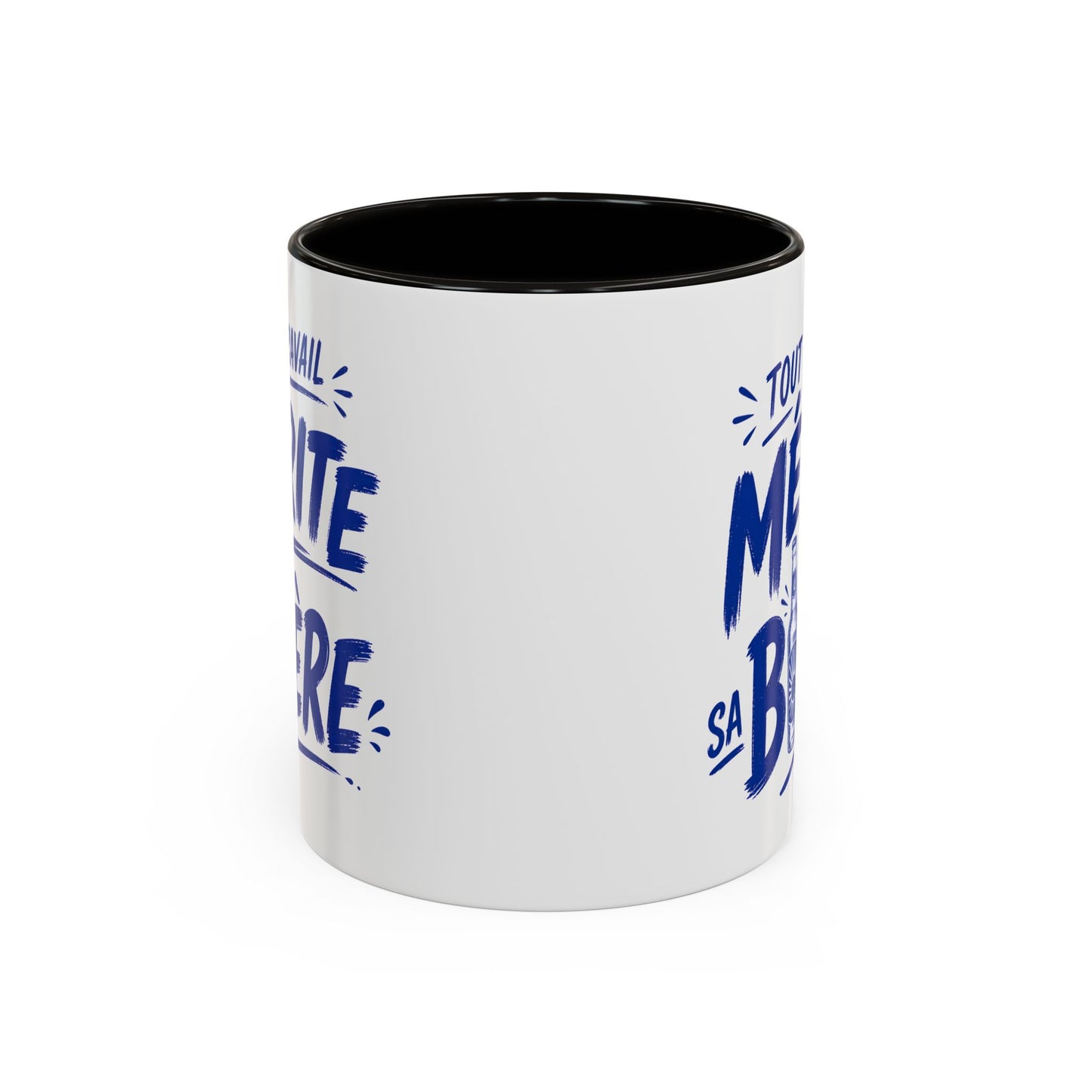 Mug Humour Homme Bière – Tasse “Tout Travail Mérite sa Bière” – Cadeau Original Collègue Travail Bière 325ml