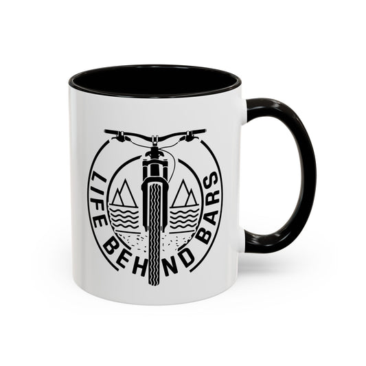 Tasse VTT Homme et Femme – Mug Vélo Tout-Terrain Mountain Bike Life Behind Bars – Cadeau Original pour Cycliste Anniversaire 325 ml