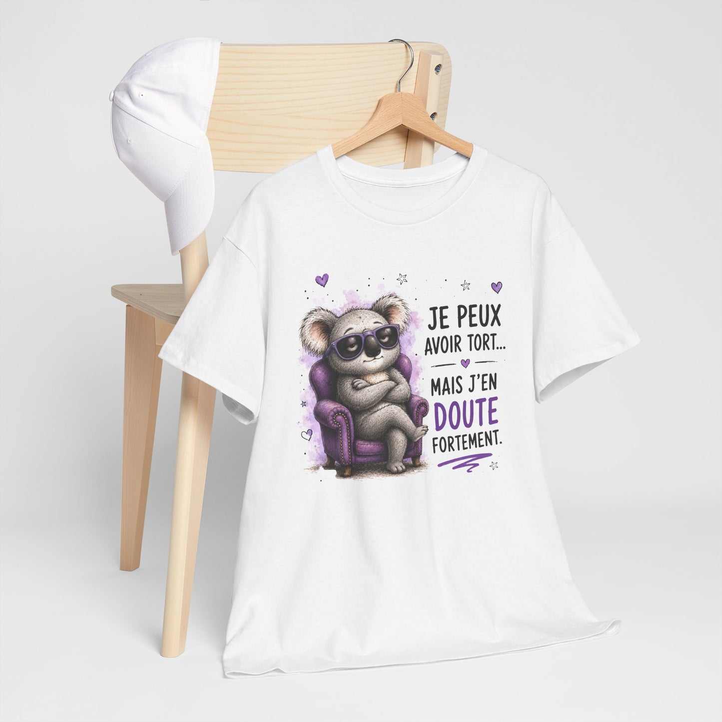 Tee-Shirt Humour Homme et Femme – Koala Drôle Caractère Têtu – Idée Cadeau Original Anniversaire