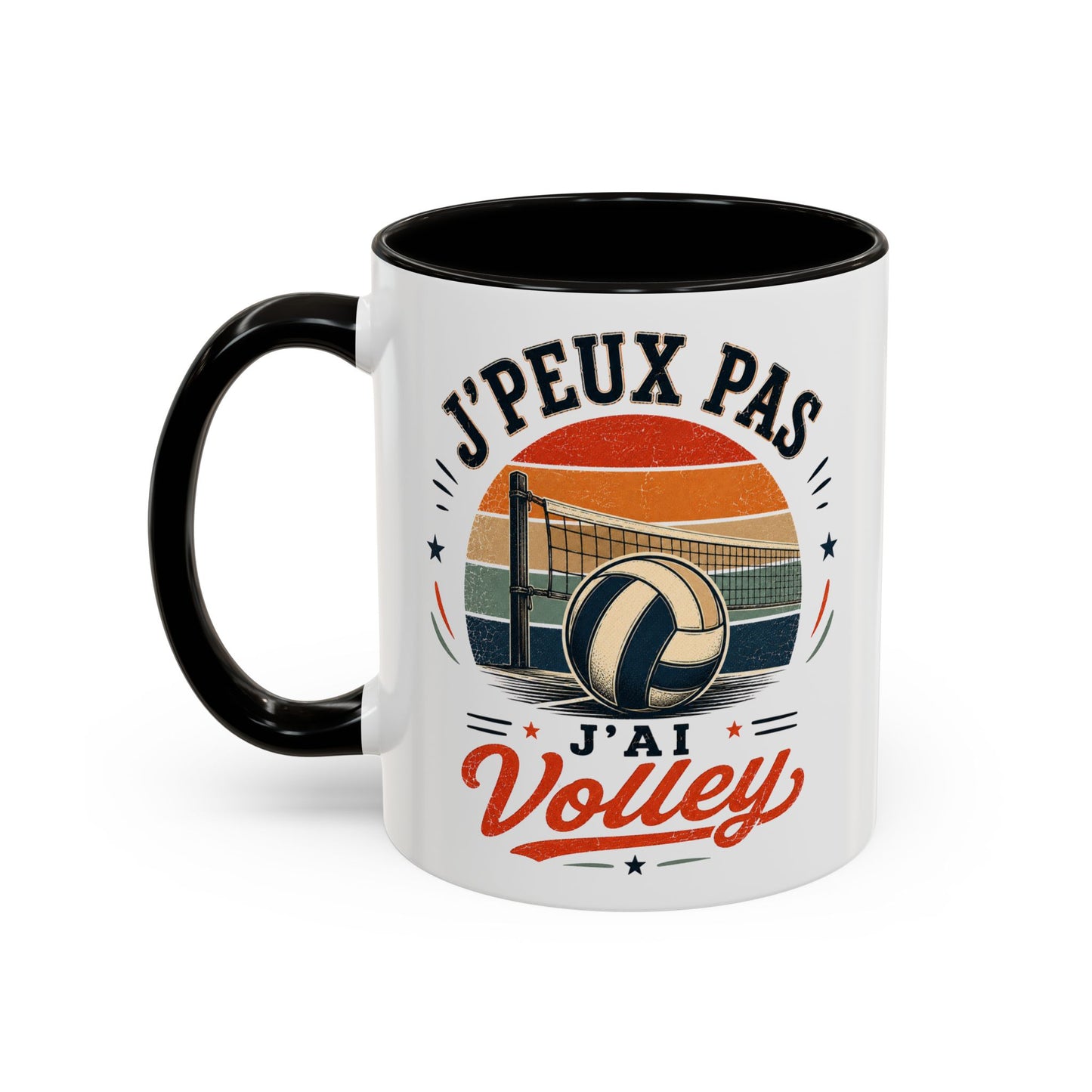 Tasse J’Peux Pas J’Ai Volley – Mug Volley Vintage Humoristique – Cadeau Joueur Homme Femme 325ml