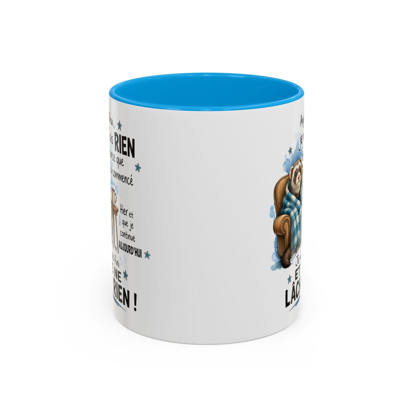 Tasse Furet Homme et Femme – Mug Humour Fatigue Paresse Repos – Cadeau Original Amusant pour Collègue Ami 325 ml