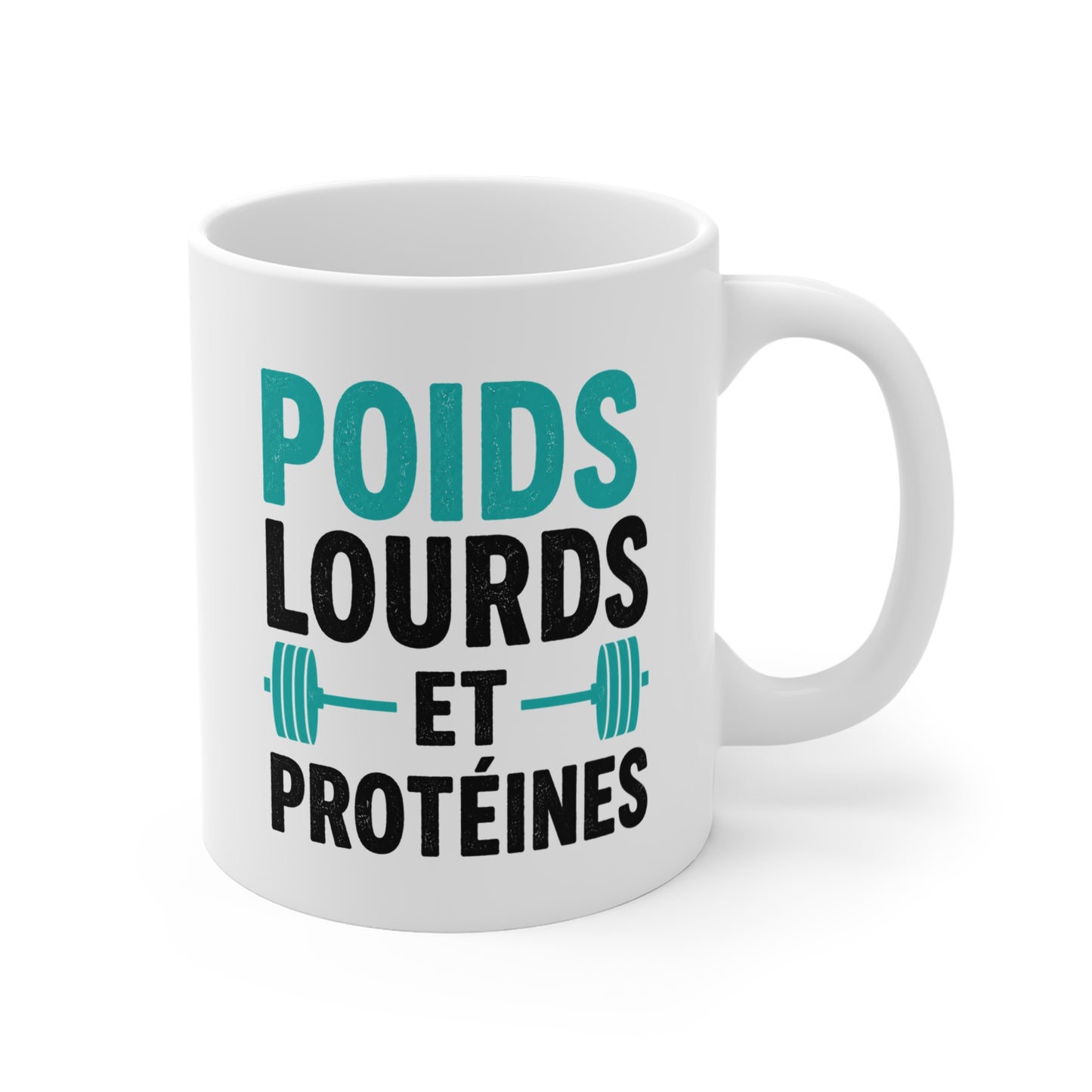 Mug Fitness Musculation – Tasse Haltères Protéines – Cadeau Sportif Original Homme et Femme
