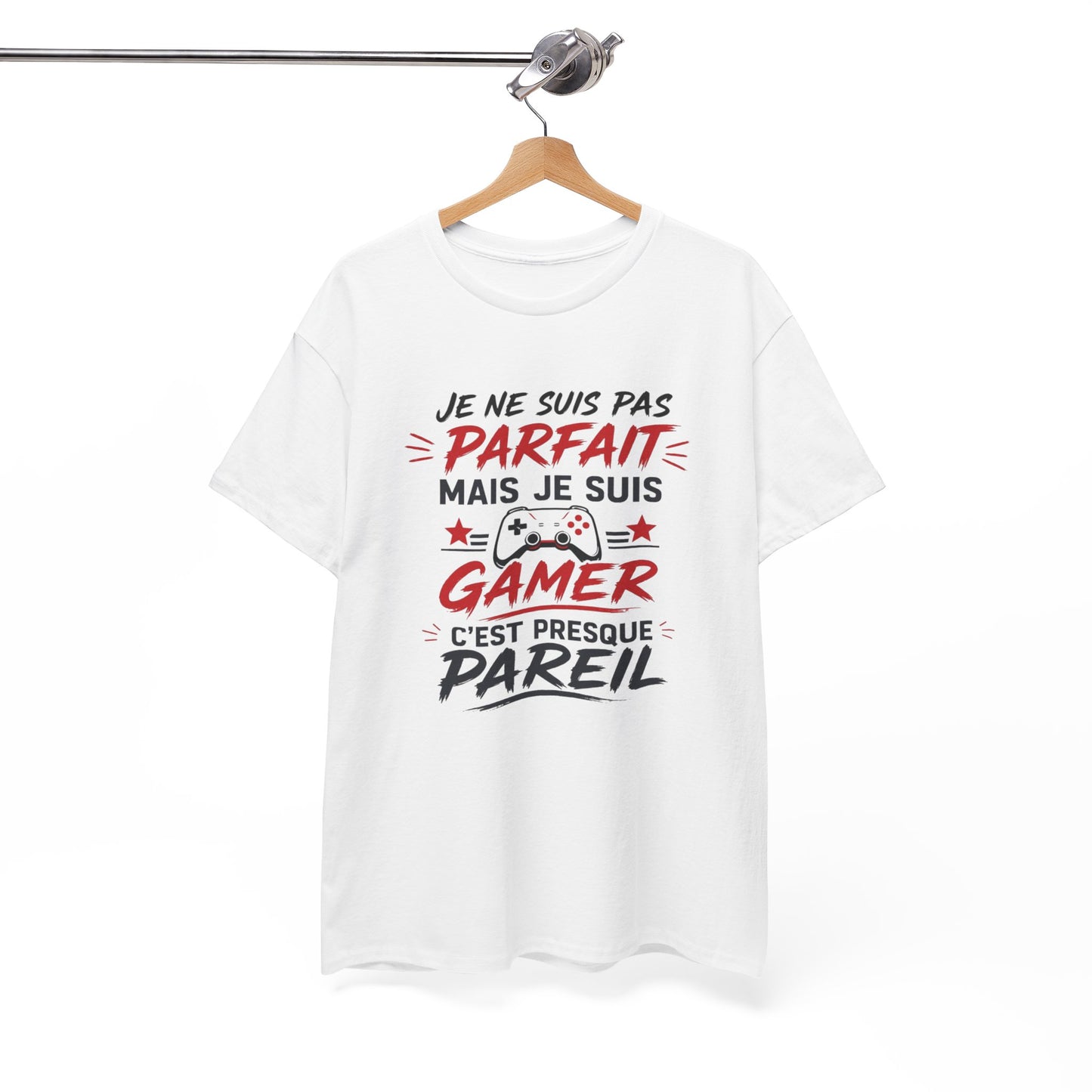 T-Shirt Gamer Humour – Je Ne Suis Pas Parfait Mais Je Suis Gamer – Cadeau Geek Homme Femme Papa Gamer