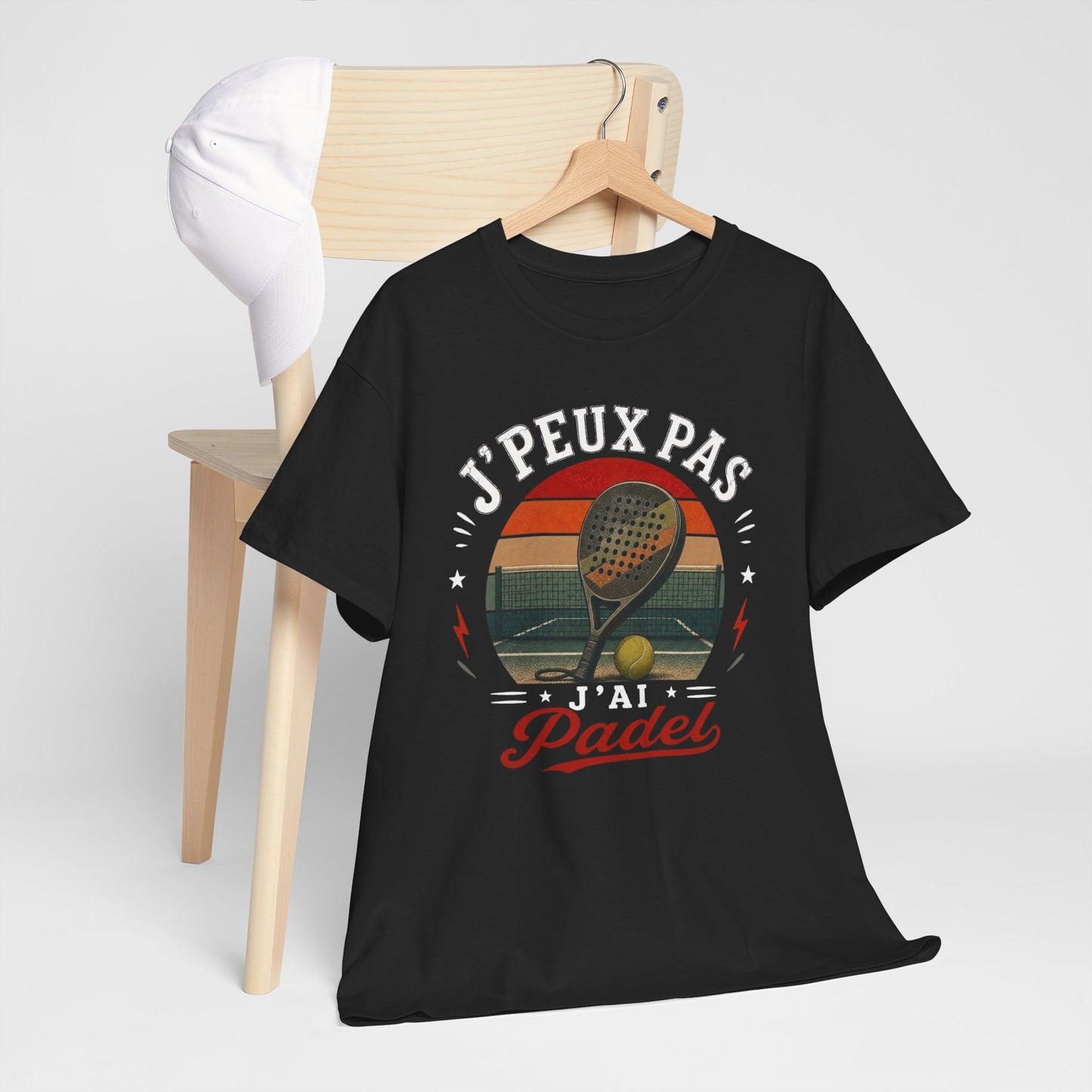 T-Shirt J’Peux Pas J’Ai Padel – Tee Shirt Humour Joueur Padel Vintage – Cadeau Sport Homme Femme