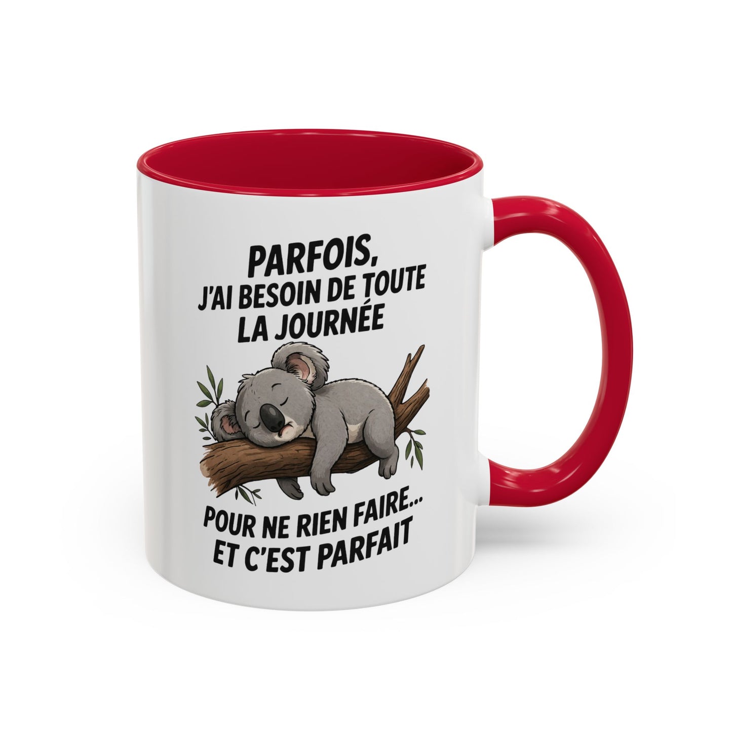 Tasse Koala Humour Paresse 325ml – Mug Céramique Animal Mignon Citation Relax Cadeau Original