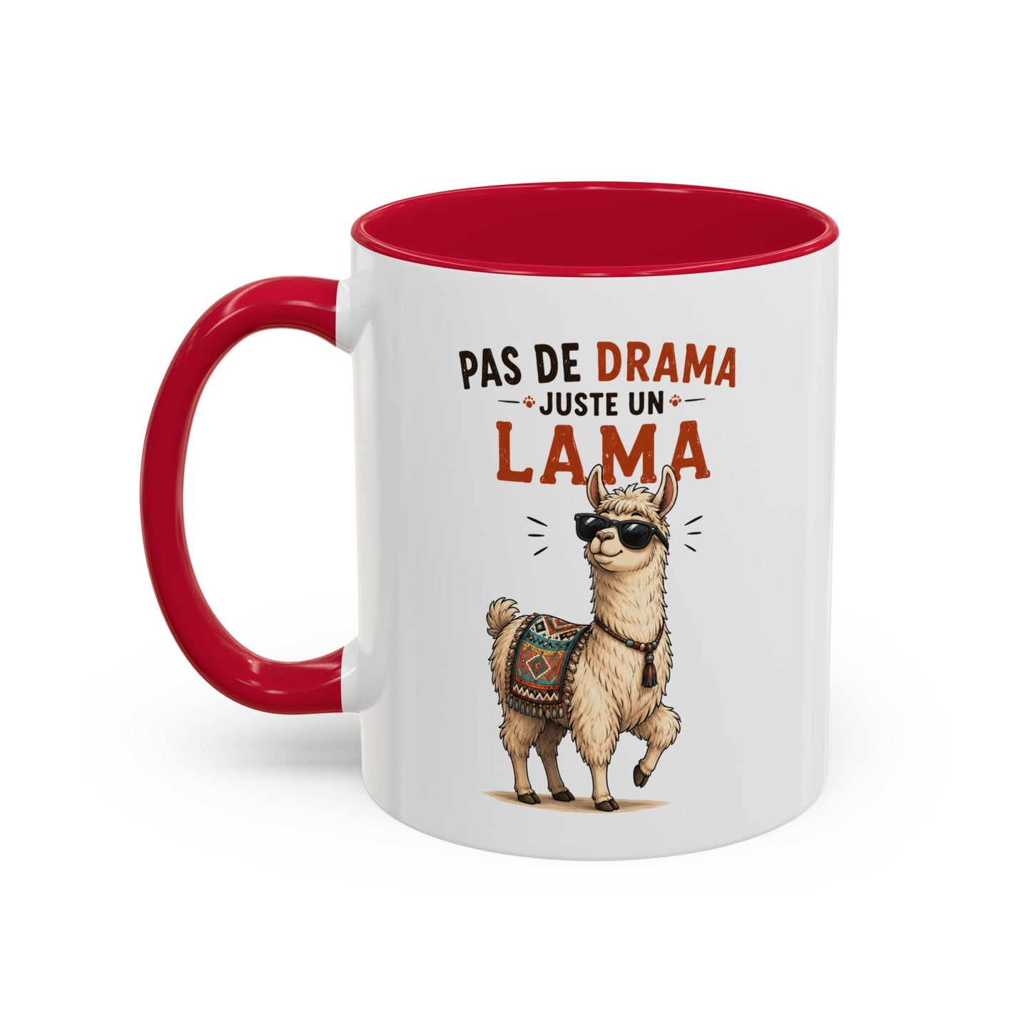 Mug Lama Humoristique – Tasse Animaux Drôle – Cadeau Original Homme et Femme, Ami Collègue Noir Bleu Rouge