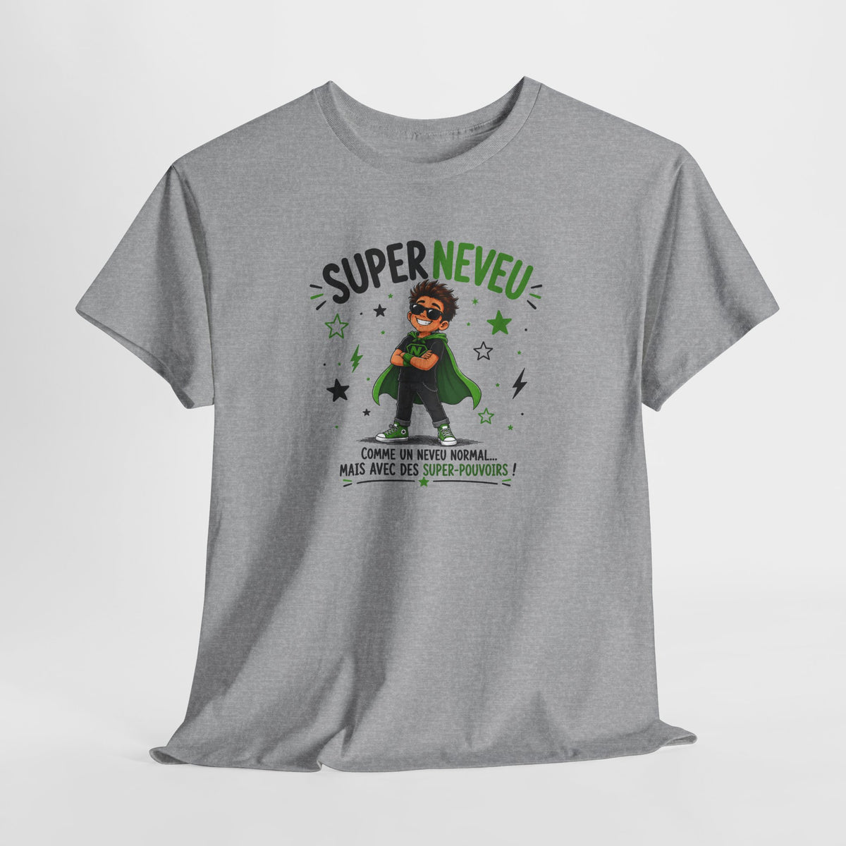 Tee Shirt Neveu Homme – Super Neveu Comme un Neveu Normal Mais Avec des Super-Pouvoirs – T-Shirt Humour Cadeau Original