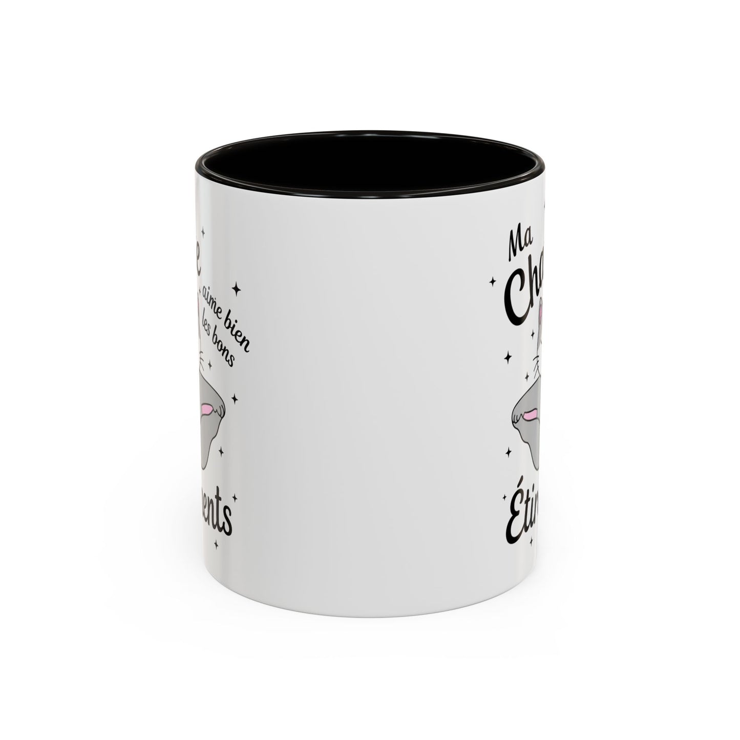 Tasse Humour Femme – Mug Drôle Chat Yoga Étirements – Cadeau Original pour Femme Amie Collègue Anniversaire 325 ml