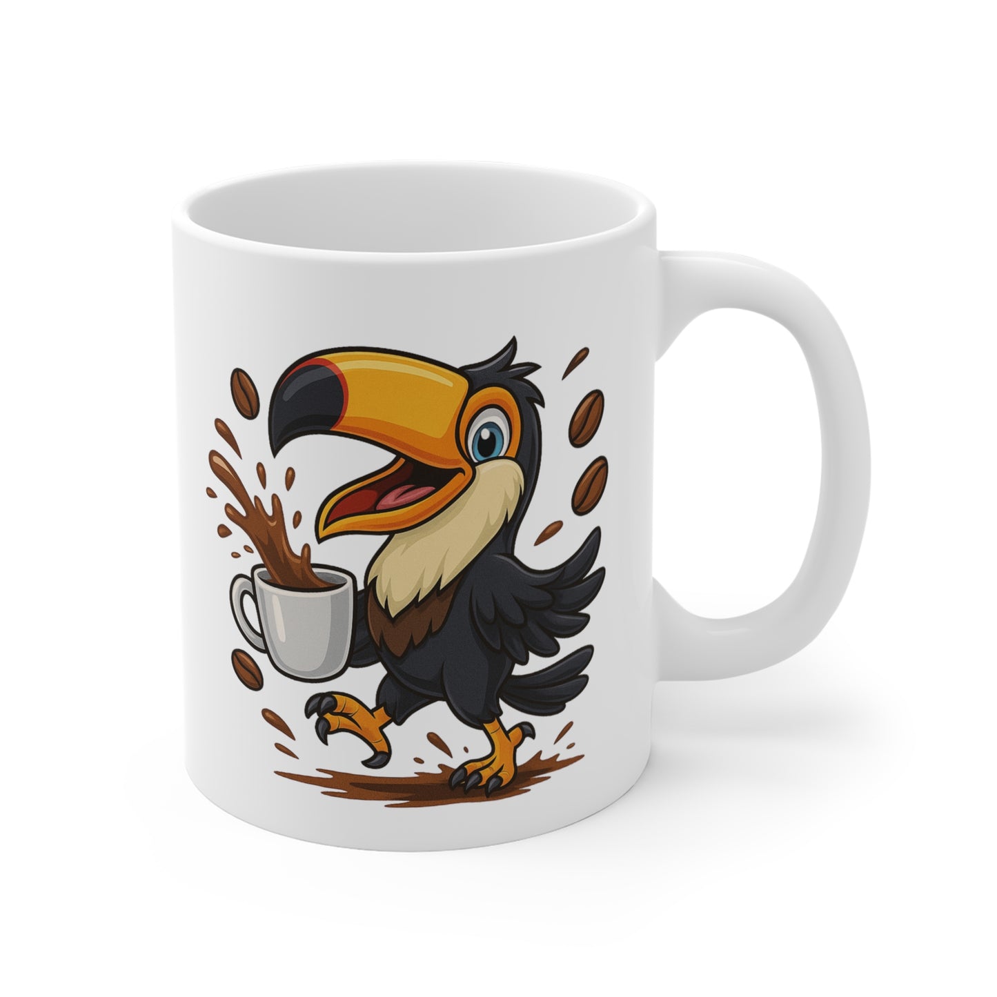 Tasse Toucan Café – Mug Oiseau Tropical Cartoon Rigolo Céramique 325ml – Cadeau Animal Exotique